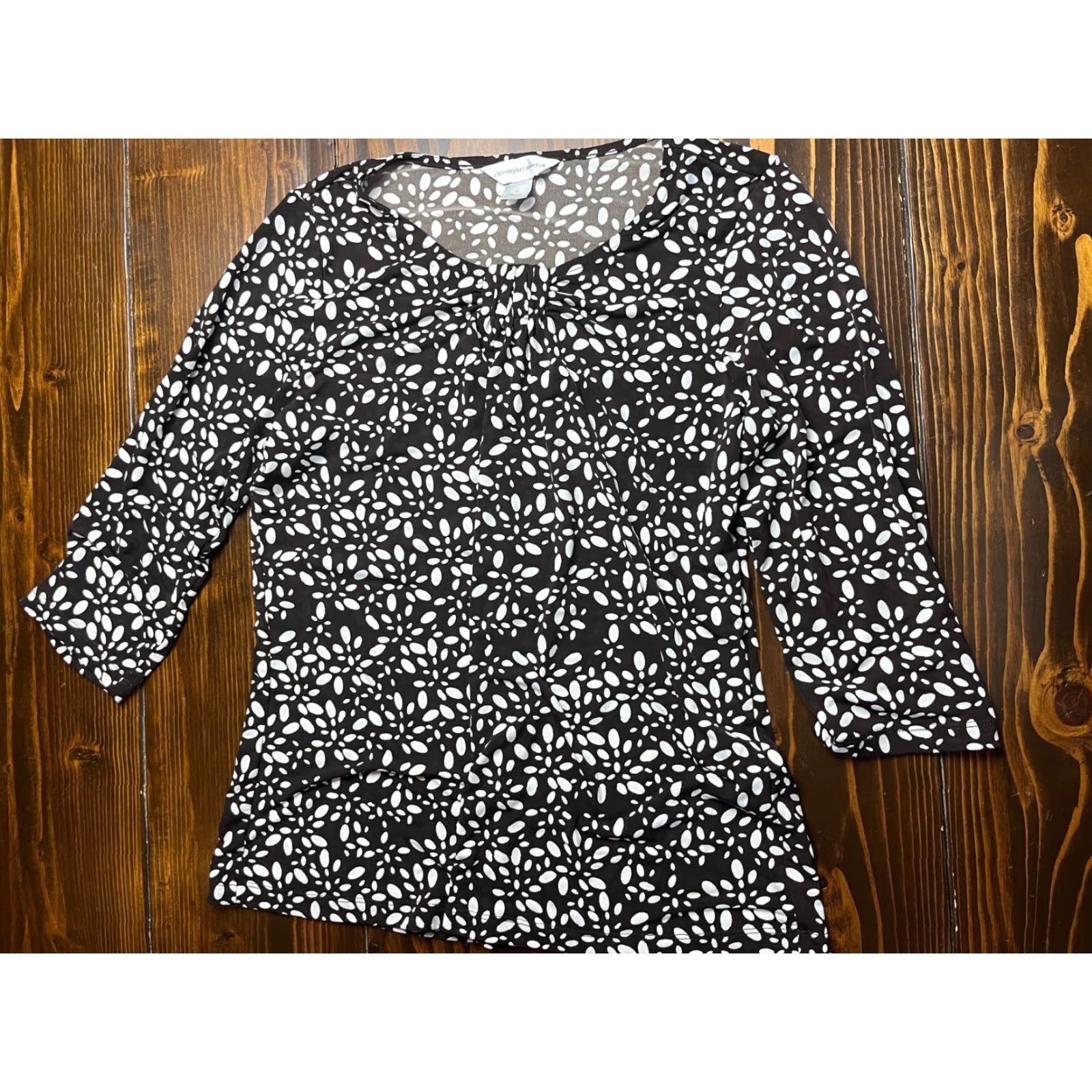 Vintage Christopher & Banks Blouse Skirt Outfit 2 Piece Floral Brown White M Womens Size M / US 6-8 / IT 42-44 - 5 Thumbnail