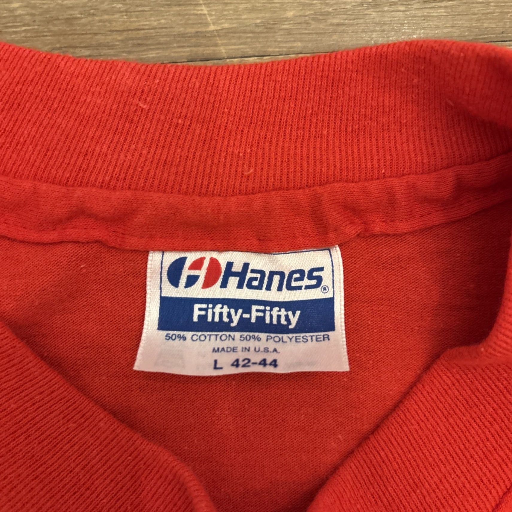 Hanes VINTAGE Polish Pride Greater Hazelton Polonaise Society T-Shirt Men L Red Single Stitch Hanes Shirt MENS Size US L / EU 52-54 / 3 - 3 Thumbnail
