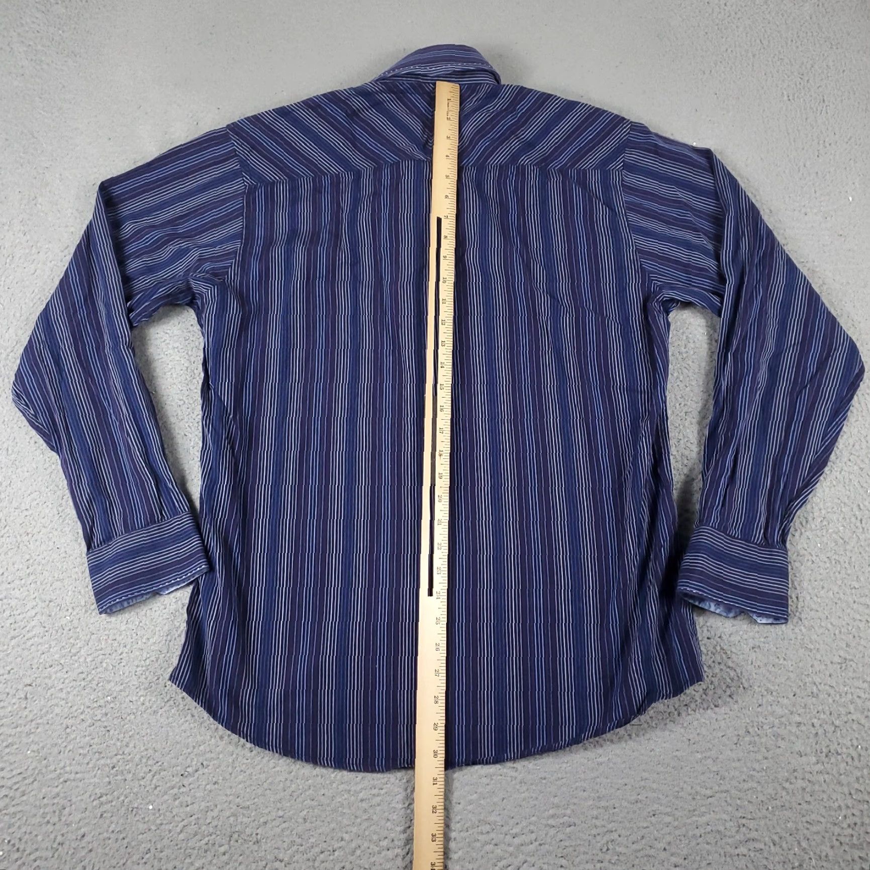 Vintage 7 Diamonds Shirt Mens 2XL Blue Striped Button-Up Long Sleeve Casual Workwear Formal Size US XXL / EU 58 / 5 - 3 Thumbnail
