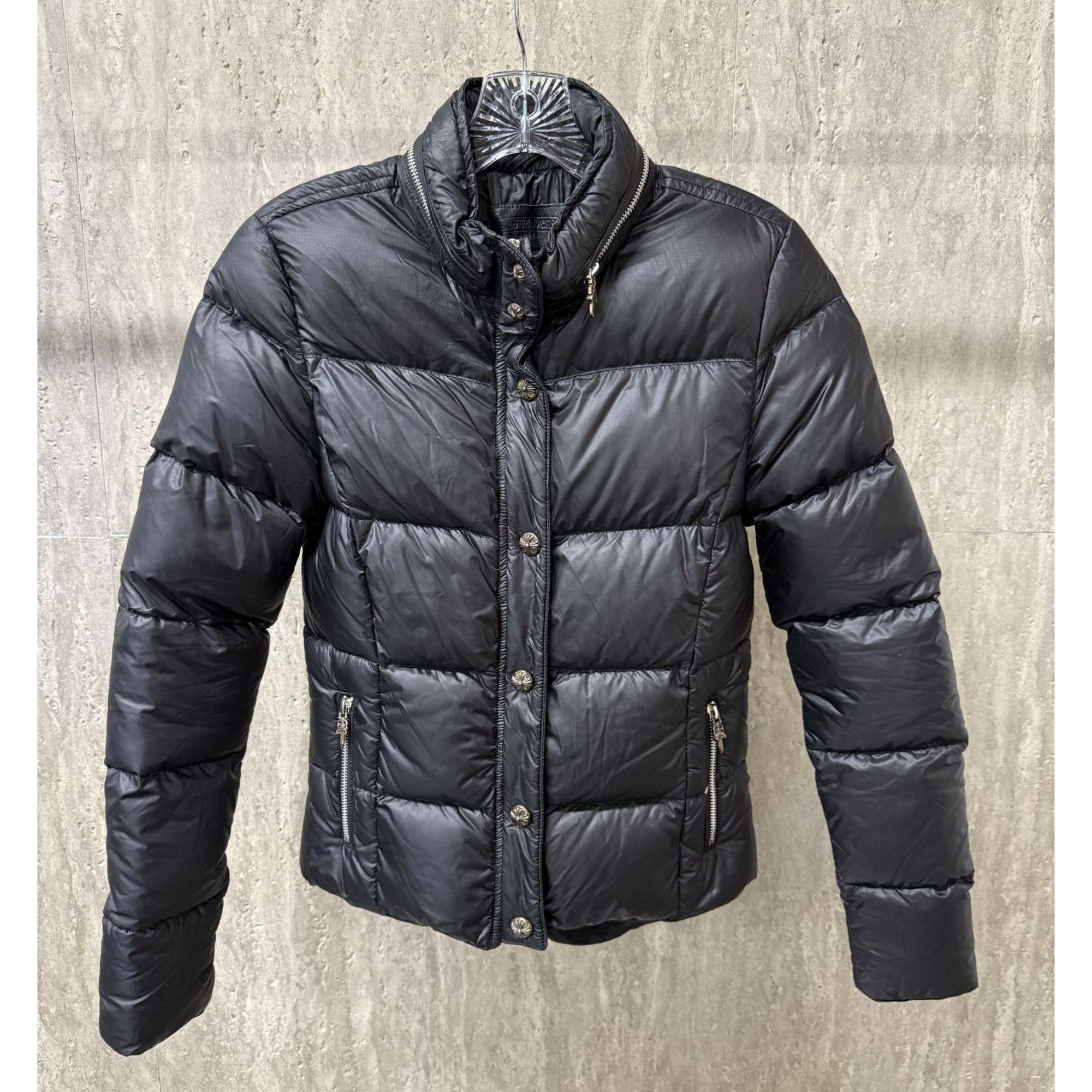 Chrome Hearts Chrome Hearts Womens Black Goose Down Puffer Jacket With Zip Size S / US 4 / IT 40 - 1 Thumbnail