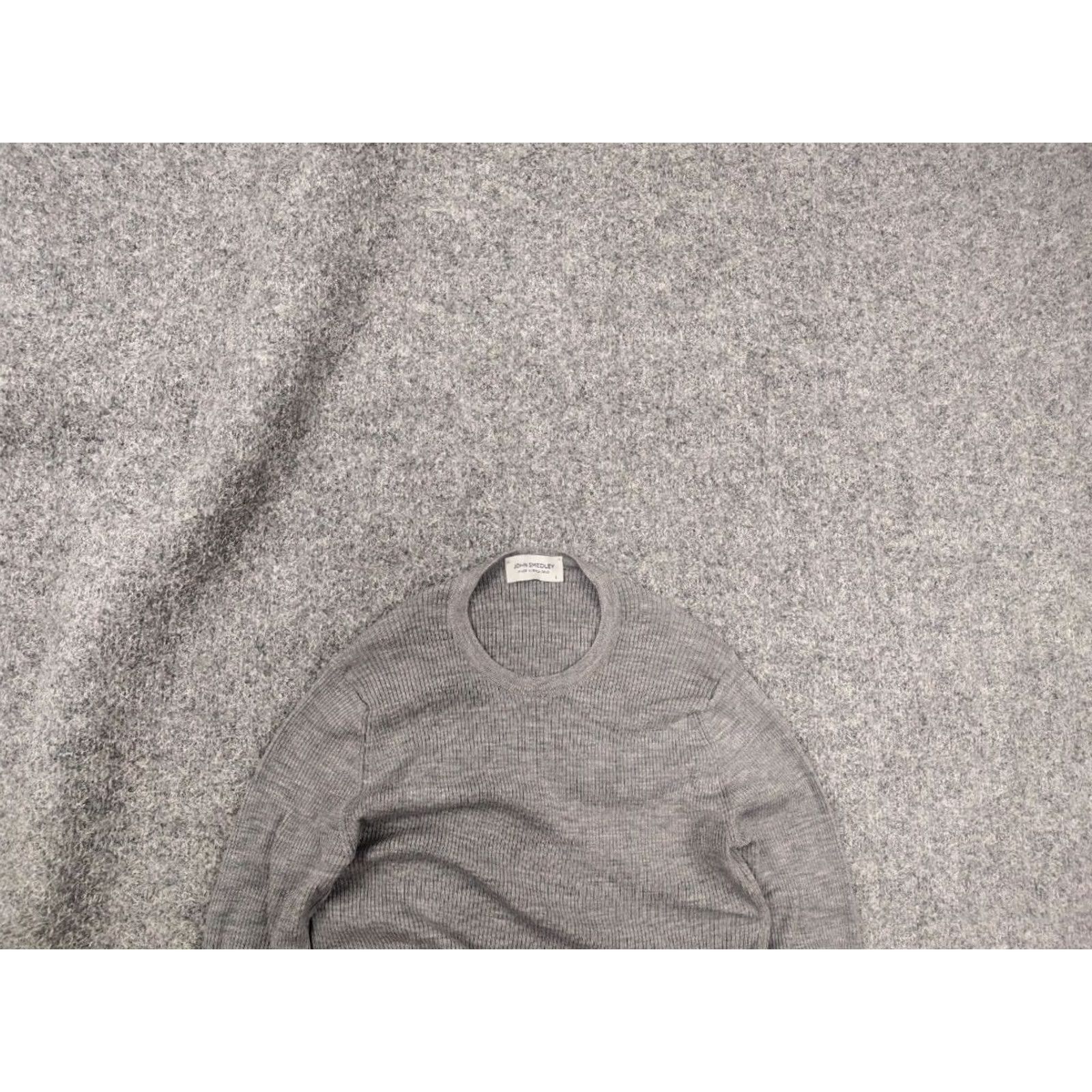 John Smedley John Smedley England light elastic ribbed gray Crewneck Wool Sweater Long sleeve Mens S Wool Gray Crewneck 1960s? Size US S / EU 44-46 / 1 - 2 Thumbnail