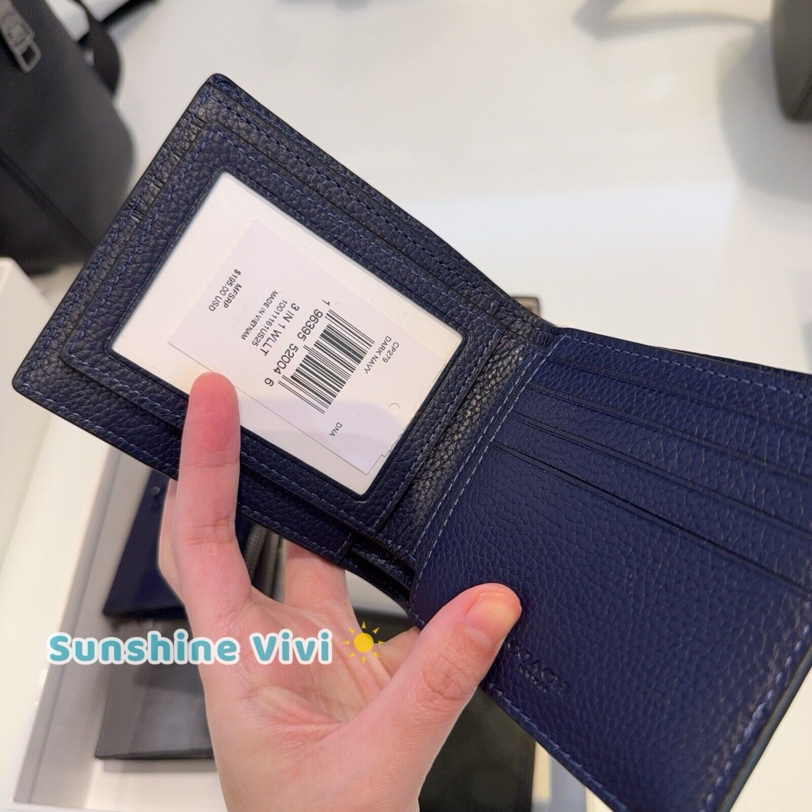Coach NWT Coach CP279 3 In 1 Wallet With Coach Graphic Dark Navy Size ONE SIZE - 4 Thumbnail