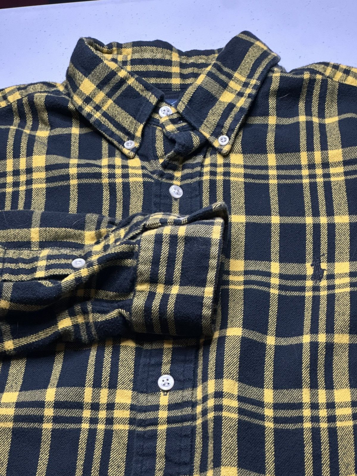 Polo Ralph Lauren Vintage polo, Ralph Lauren black and yellow striped flannel Size US XL / EU 56 / 4 - 3 Thumbnail