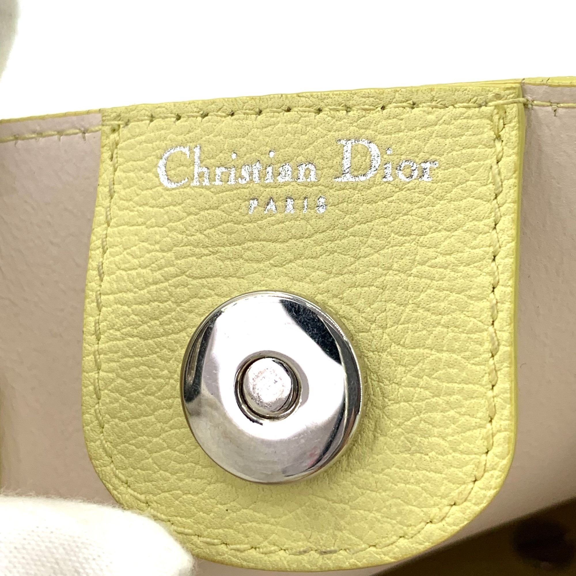 Dior Dior Yellow Leather Handbag With Detachable Straps & Leaf Ch Size ONE SIZE - 9 Thumbnail