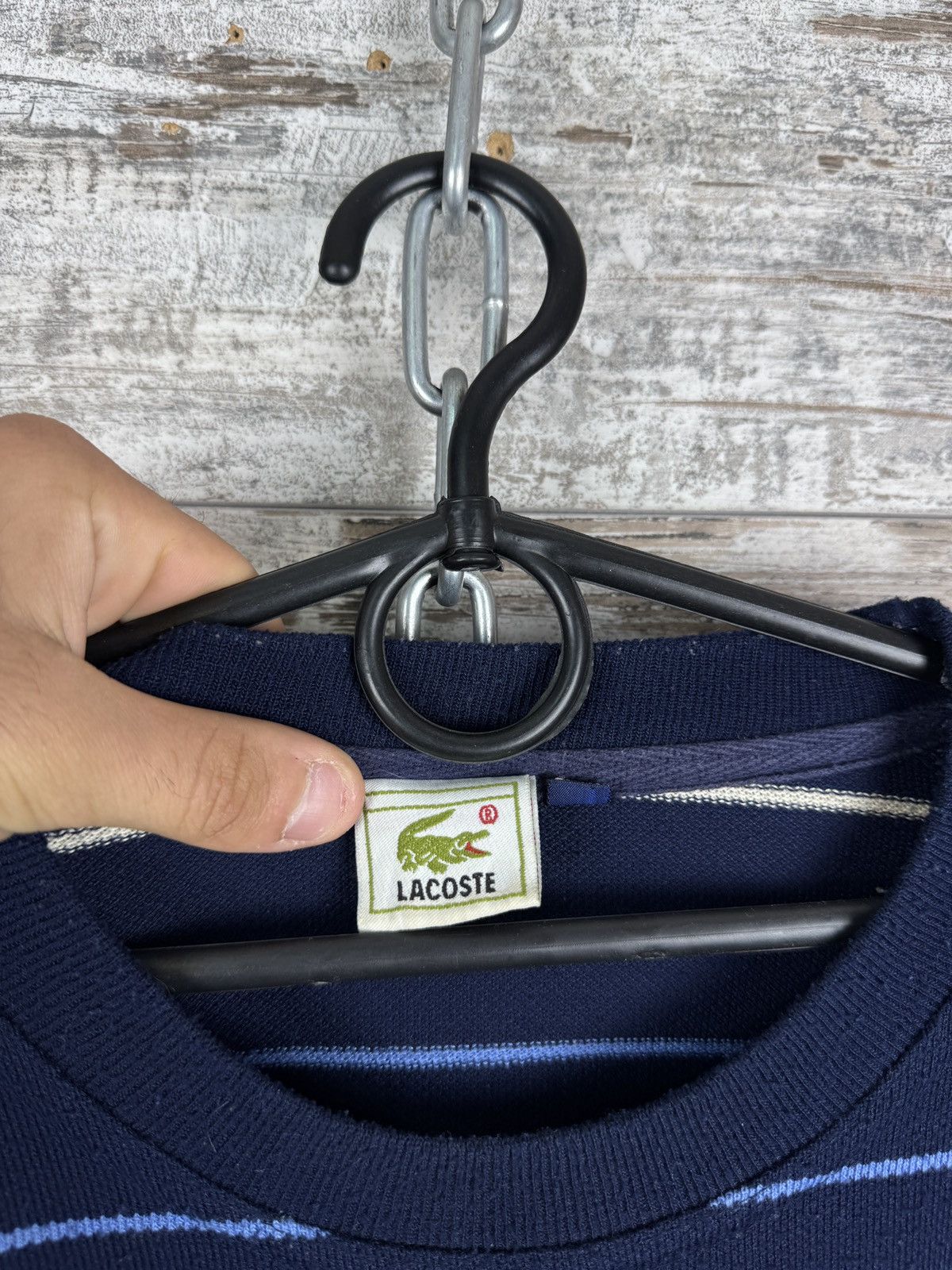 Lacoste × Vintage Mens Vintage Lacoste striped sweater luxury rare 90s jacket Size US L / EU 52-54 / 3 - 3 Thumbnail