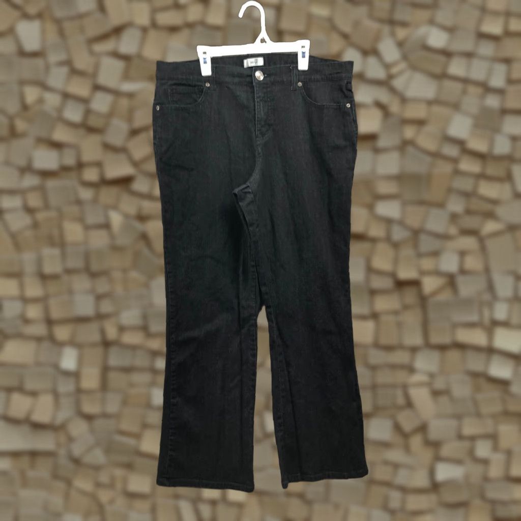 Denime Metro7 Jeans Womens Size 16 Dark Wash Black Denim Mid Rise Straight 5-Pocket Size 38" / US 16 / IT 52 - 1 Thumbnail