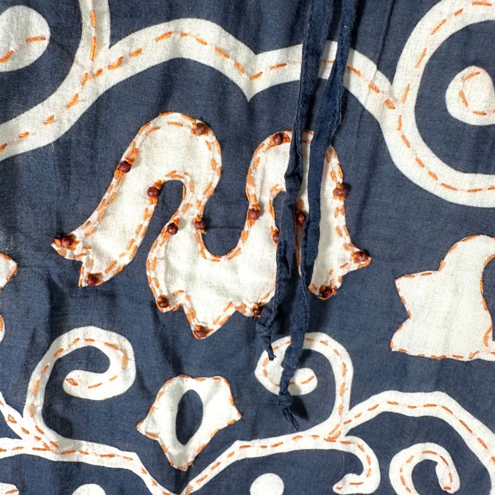Polo Ralph Lauren Polo Ralph Lauren Skirt Voile Blue White Embroidered Beaded Midi Skirt Elastic Size 28" / US 6 / IT 42 - 3 Thumbnail
