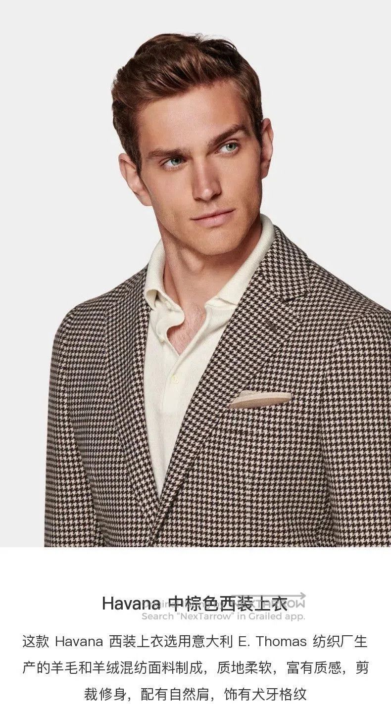 Suitsupply SUITSUPPLY Havana Houndstooth Wool. Size US M / EU 48-50 / 2 - 6 Thumbnail