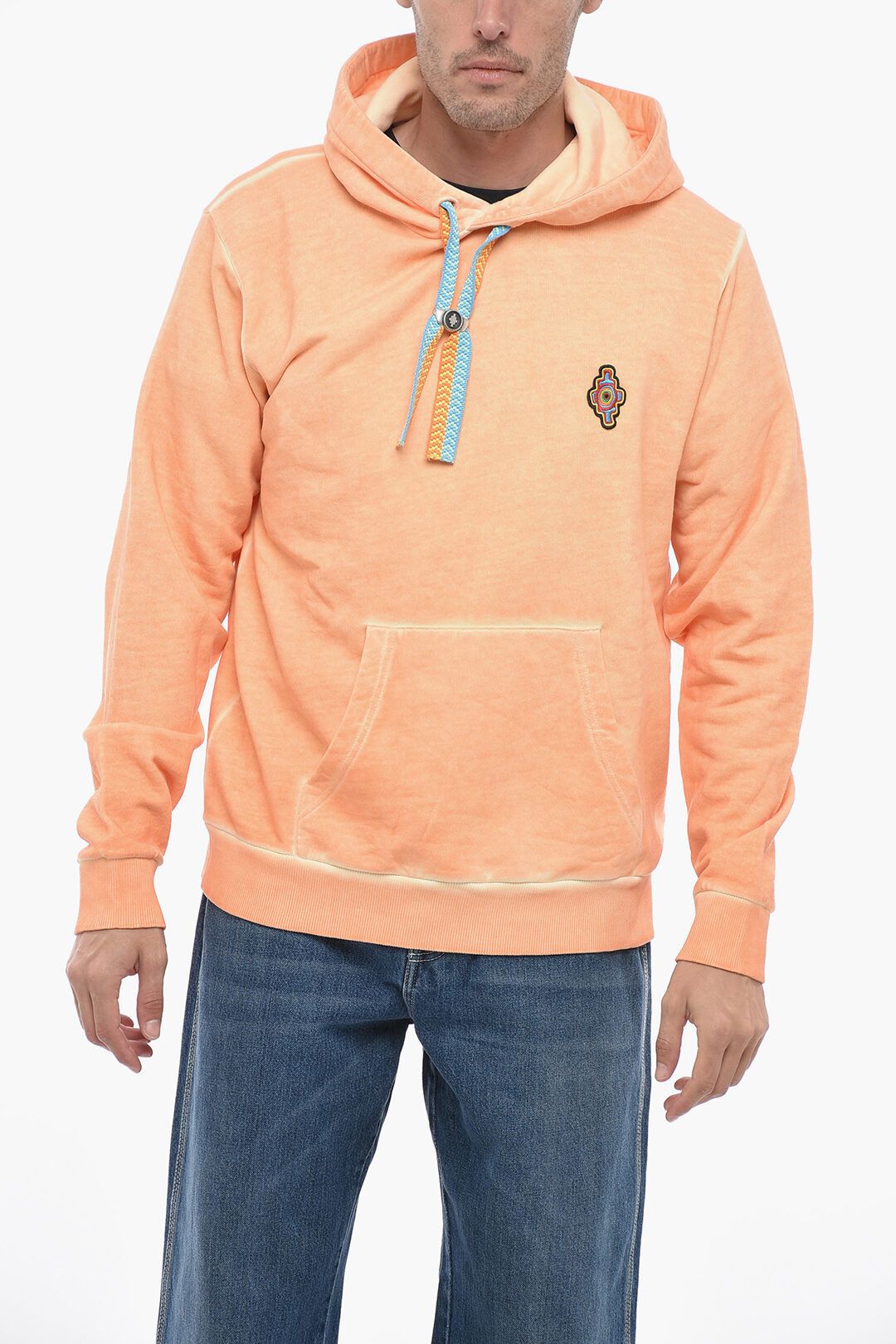 image of Marcelo Burlon Og1Mm0424 Sunset Hoodie In Orange, Men's (Size Large)