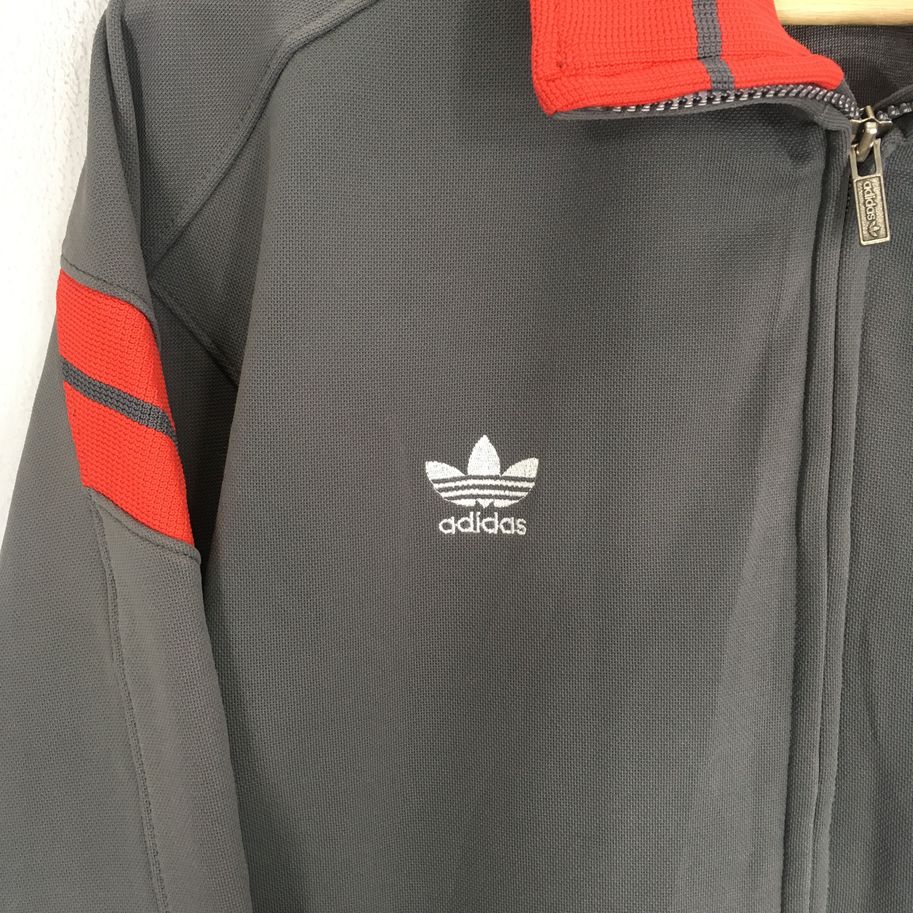 Adidas Vintage 90's Adidas Trefoil Grey Track Top Sweater Sports Size US M / EU 48-50 / 2 - 6 Thumbnail