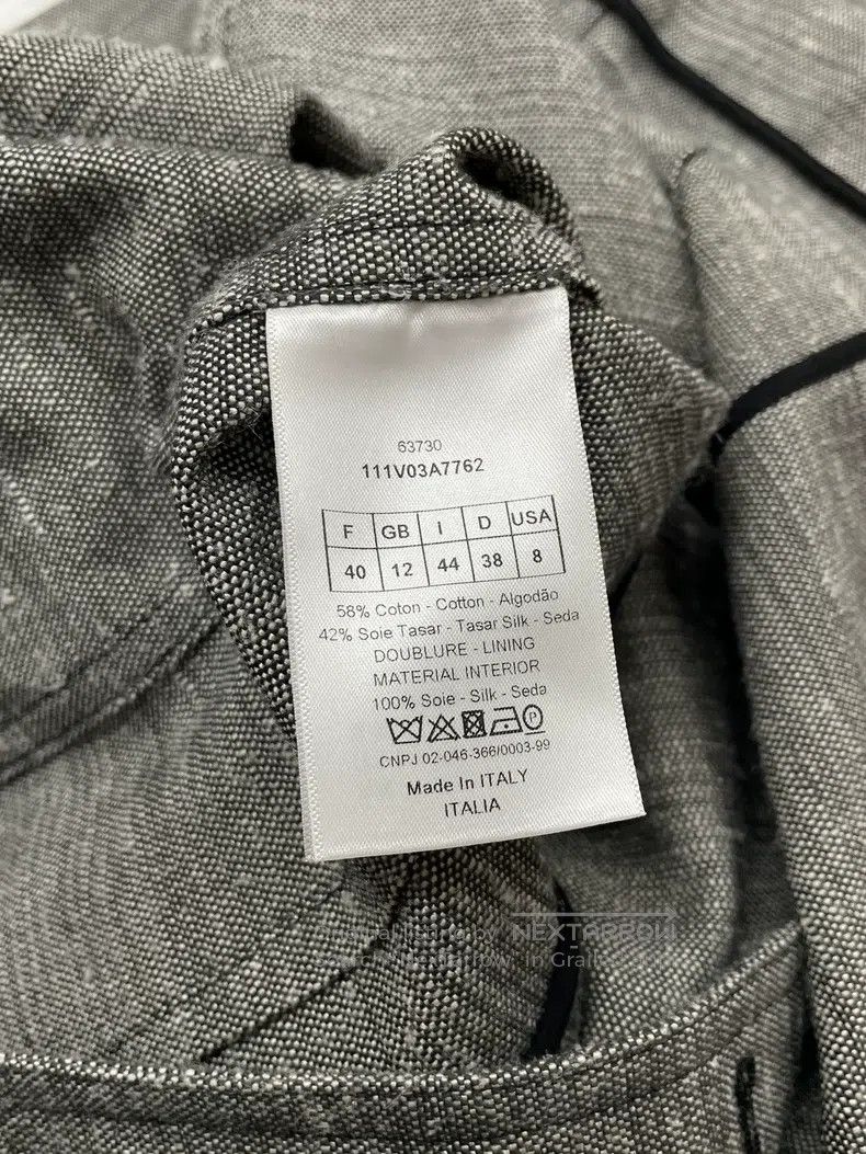 Dior Dior Gray double-breasted gun collared suit jacket Size S / US 4 / IT 40 - 5 Thumbnail