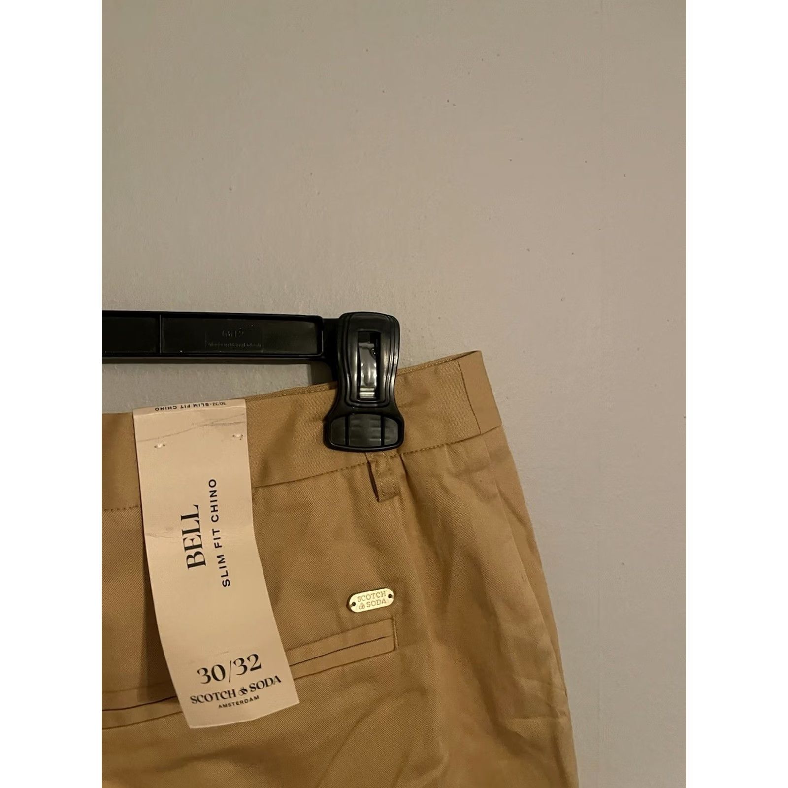 Scotch & Soda Scotch & Soda Amsterdam Bell Slim Fit Chino Khaki Pants Men's 30x32 Beige Slim Size US 30 / EU 46 - 4 Thumbnail