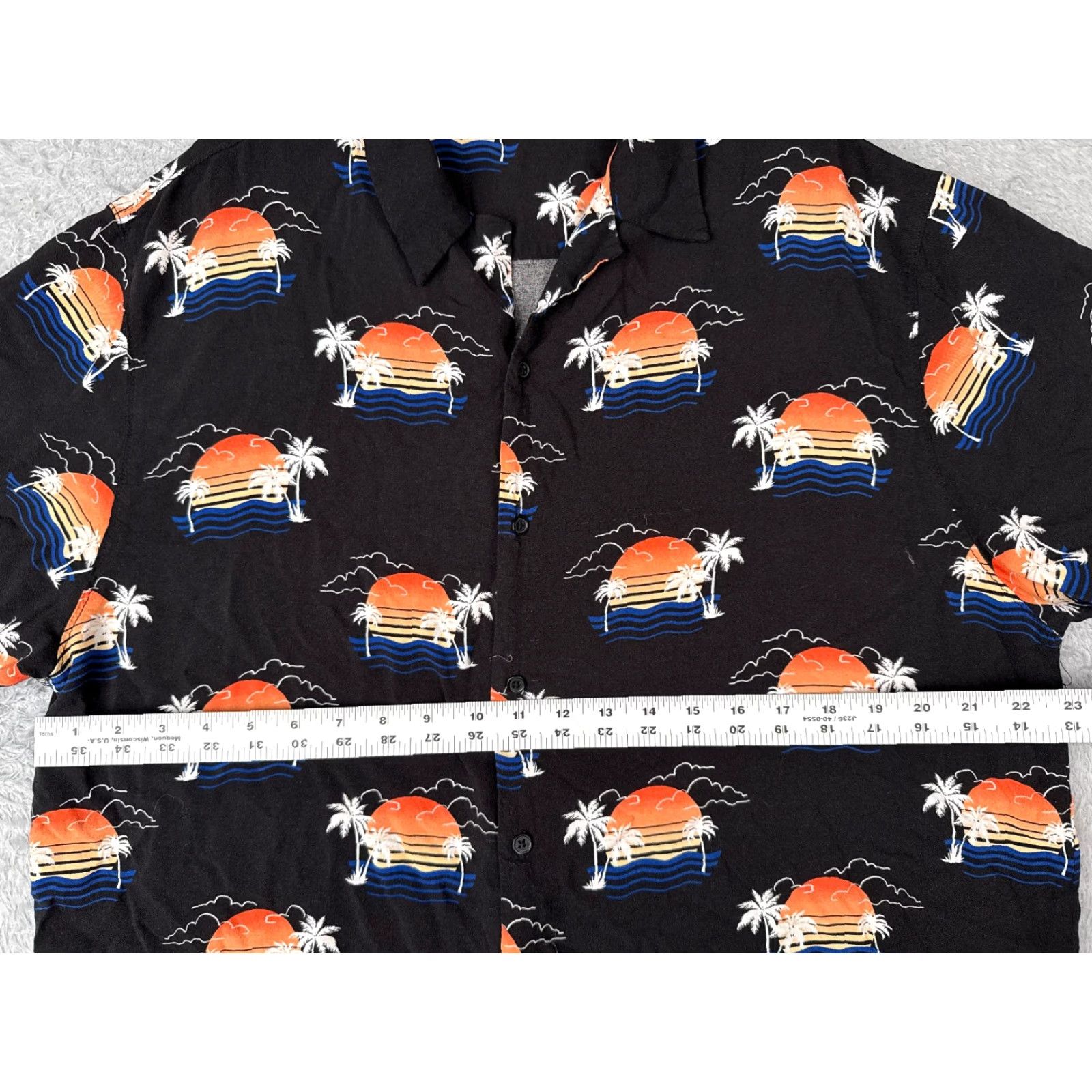 Vintage No Boundaries Shirt Men XL Black Orange Beach Sunset 100% Rayon Hawaiian Resort Aloha Beach Casual Shirt Size US XL / EU 56 / 4 - 7 Thumbnail