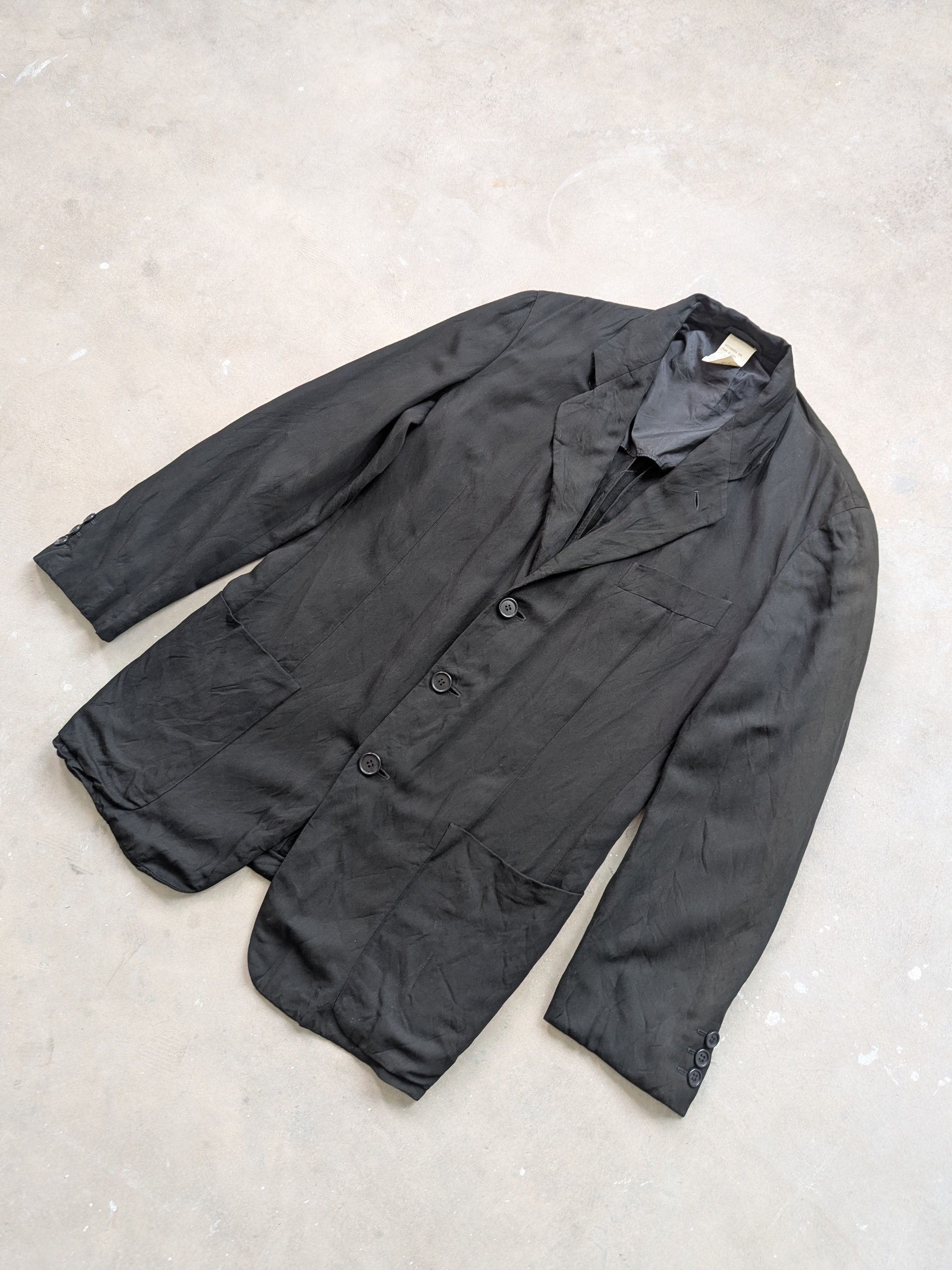 Giorgio Armani × Vintage Vintage 1990s Giorgio Armani Black Blazer Size US M / EU 48-50 / 2 - 2 Thumbnail