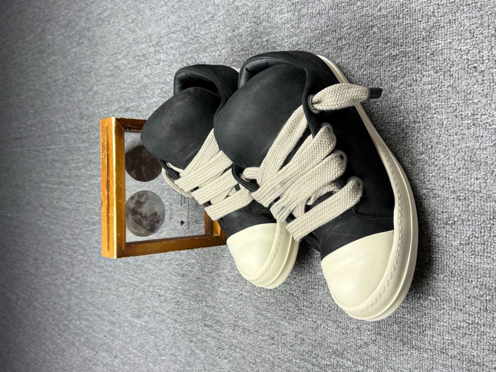 Rick Owens Rick Owens Leather Black Lowtop Sneakers 11 Men Size US 11 / EU 44 - 1 Thumbnail
