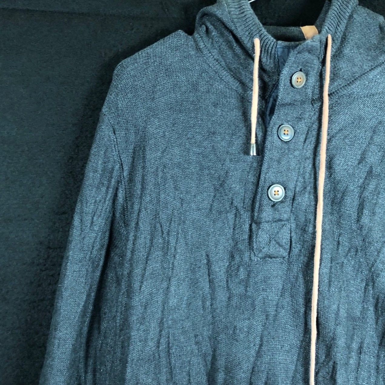 Vintage Kolby Mens Sweater Hooded Pullover Dark Gray Front Pocket Medium Size US M / EU 48-50 / 2 - 4 Thumbnail
