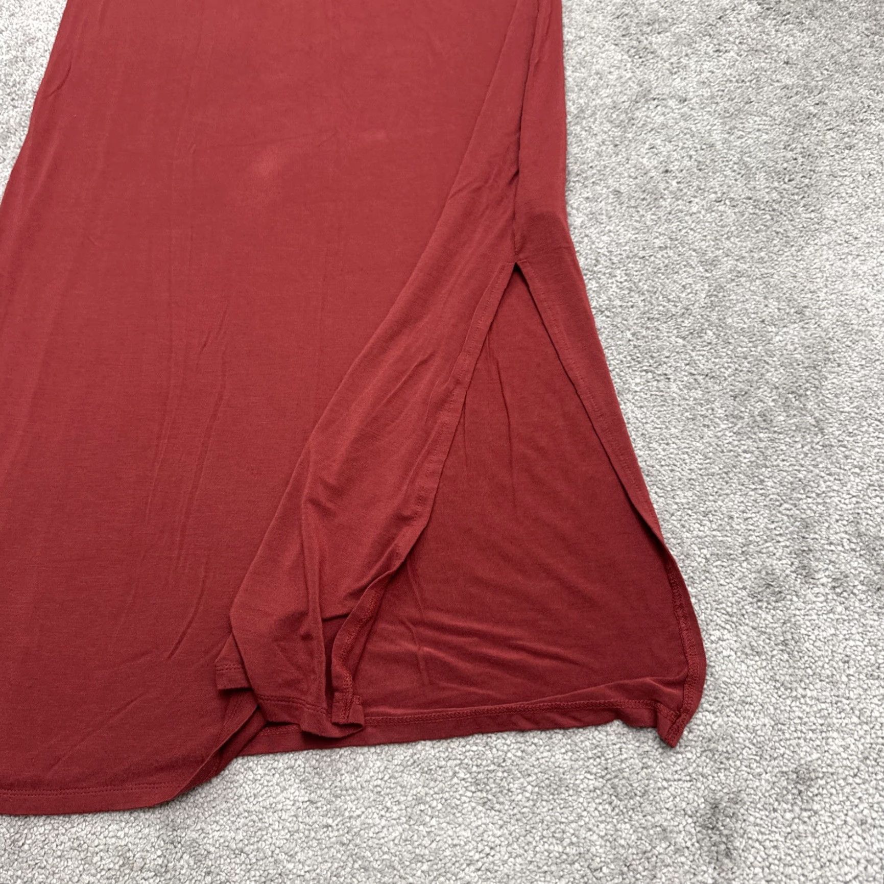 Vintage VINTAGE Daily Ritual Women's Maxi T-Shirt Dress Long Short Sleeve Red Casual Knit 90s Style Size L / US 10 / IT 46 - 3 Thumbnail