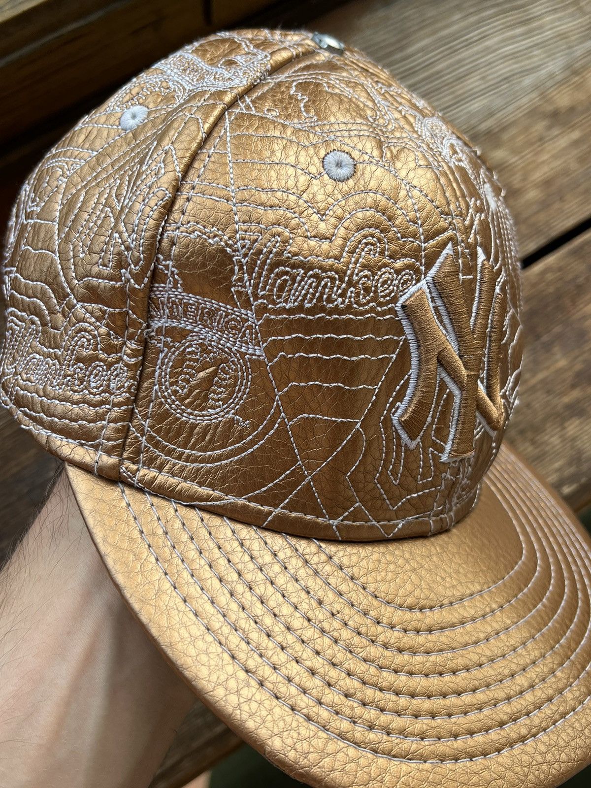 New Era Vintage Leather New York Yankees Cap New Era Y2K Size ONE SIZE - 13 Thumbnail