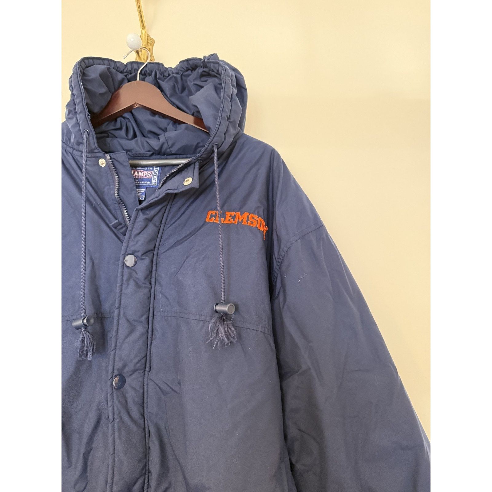 Starter Vintage 90s Clemson Tigers Champs Hooded Windbreaker Size US L / EU 52-54 / 3 - 3 Thumbnail
