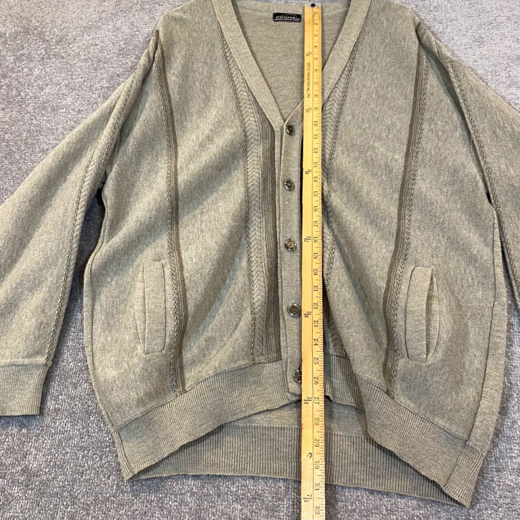 Vintage VINTAGE Cooper Sweater Cardigan Mens XL Gray Wool Blend Knit Pockets Made In Canada Pullover Size US XL / EU 56 / 4 - 5 Thumbnail