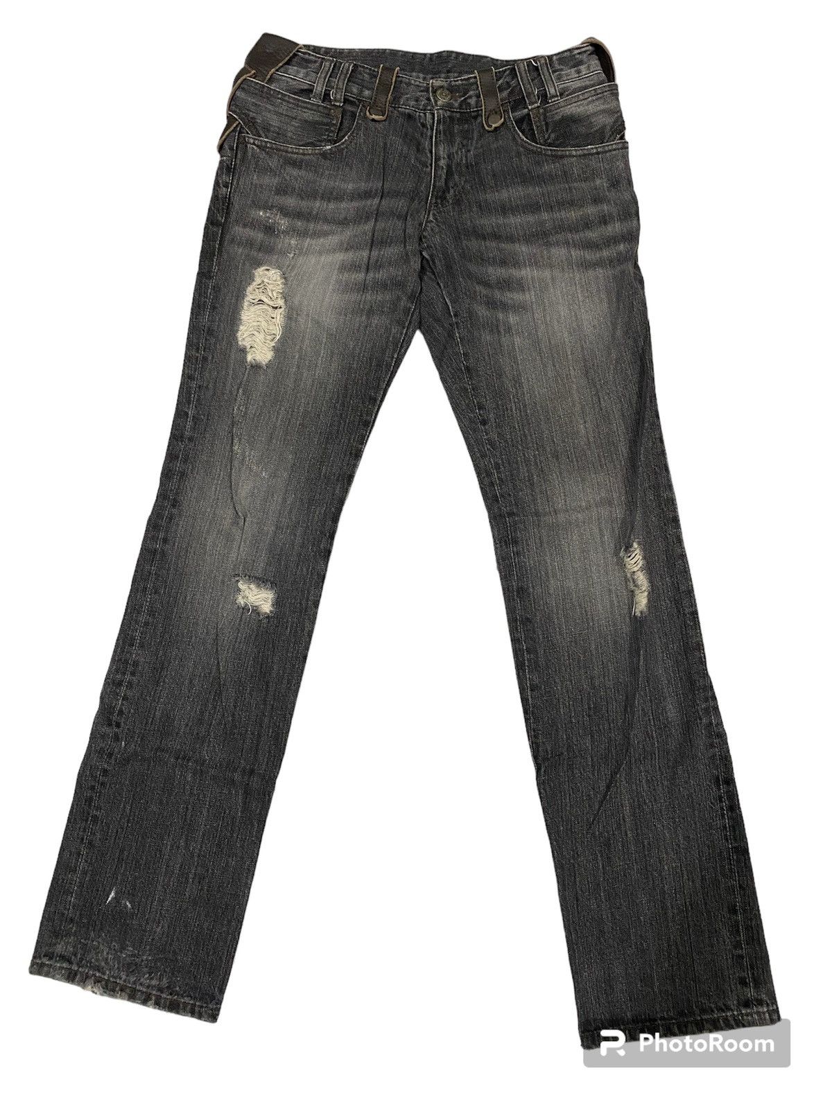 If Six Was Nine × Japanese Brand × PPFM PPFM LOWRISE DISTRESS DESIGN JEANS Size US 31 - 1 Thumbnail