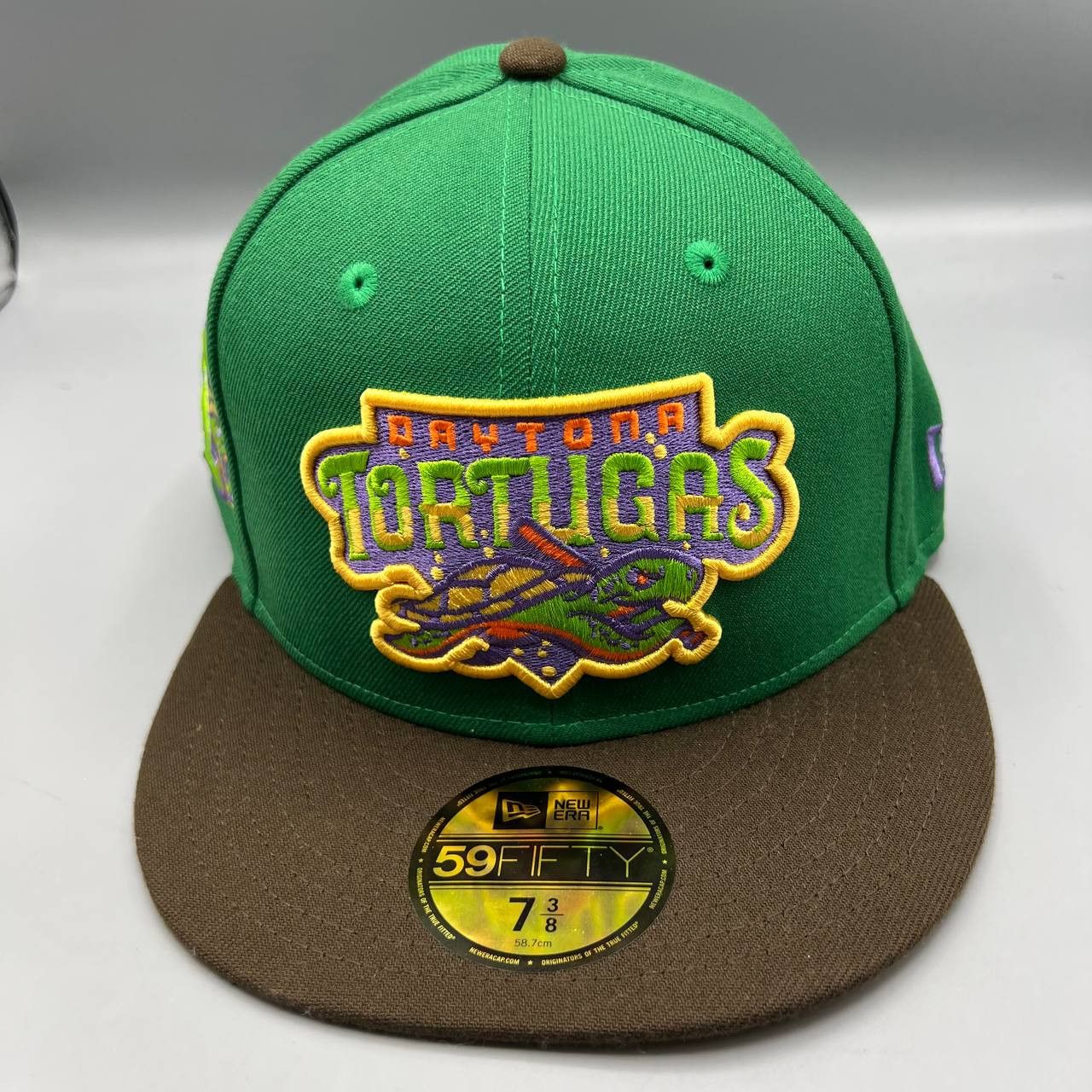 New Era Daytona Tortugas Hat Men 7 3/8 Green Brown MiLB Fitted Cap Size ONE SIZE - 3 Thumbnail