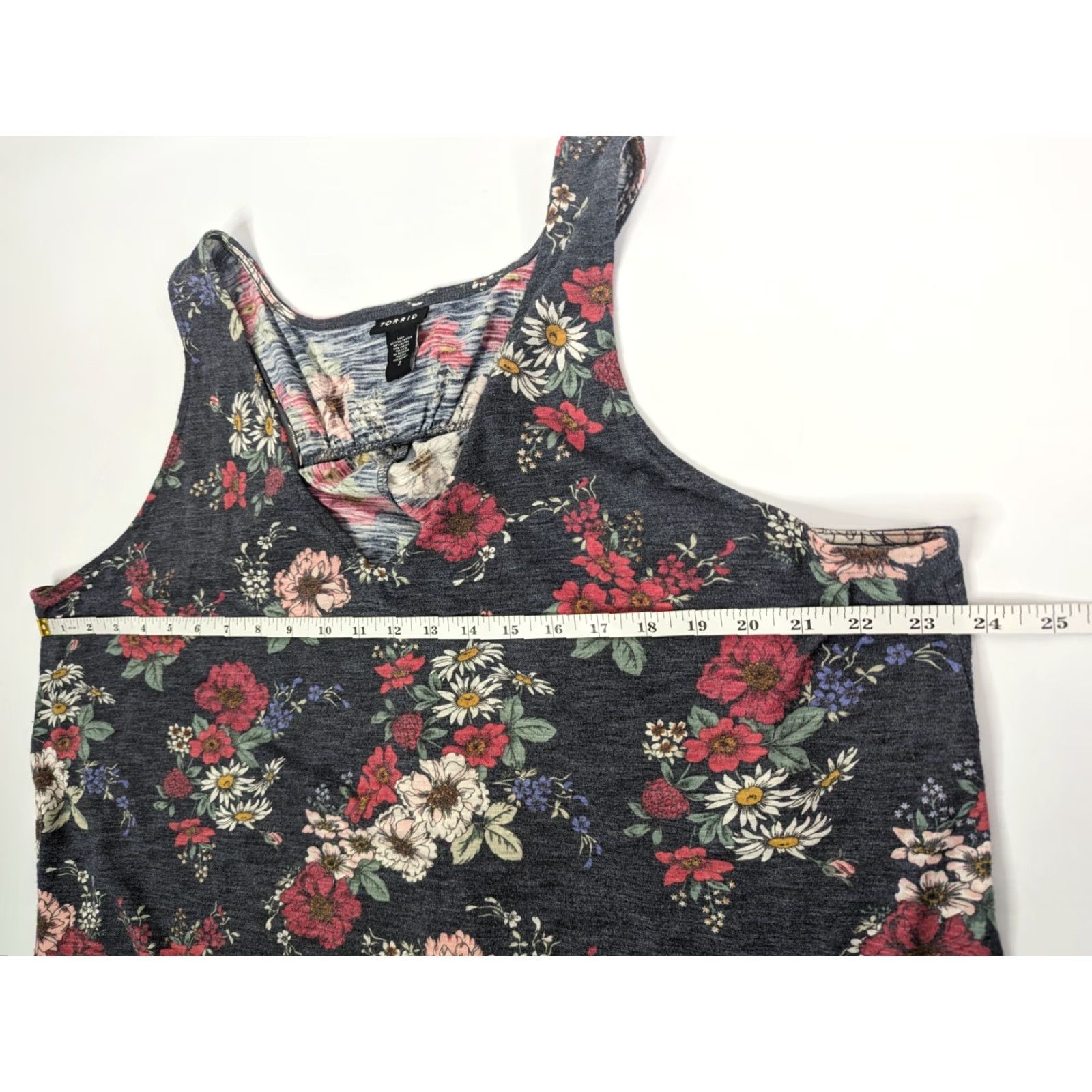 Torrid Torrid Floral Sleeveless V-Neck Blouse Tank Tunic Top Slit Back Multicolor 2 Plus Size Womens Size XS / US 0-2 / IT 36-38 - 5 Thumbnail