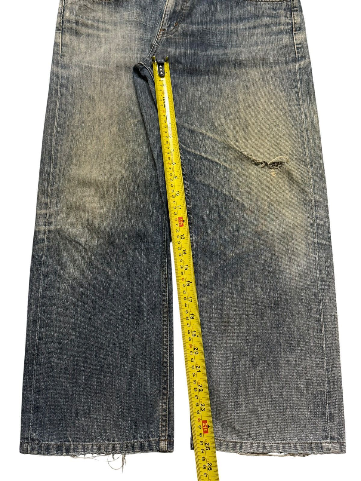 Uniqlo Vintage Y2K Japanese Uniqlo Mud Wash Distress Wide Leg Baggy Size US 35 - 10 Thumbnail