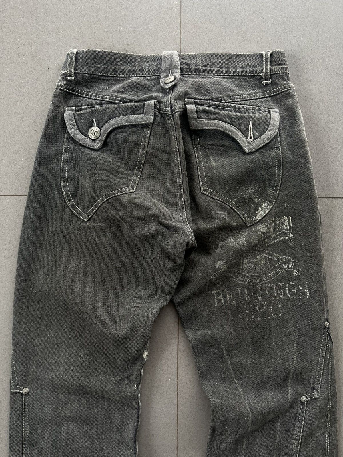 5351 POUR LES HOMMES JAPANESE BERNINGS SHO FLARE PANTS POEM GOTHIC DENIM VKEI Size US 30 / EU 46 - 4 Thumbnail