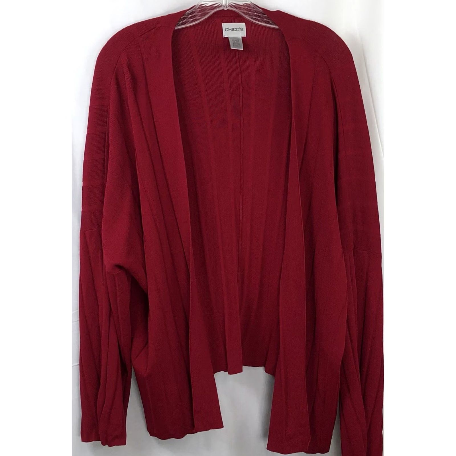 Vintage Chico'S Red Knit Cardigan Sweater - M/L - 3/4 Sleeve - Casual Workwear Size L / US 10 / IT 46 - 4 Thumbnail