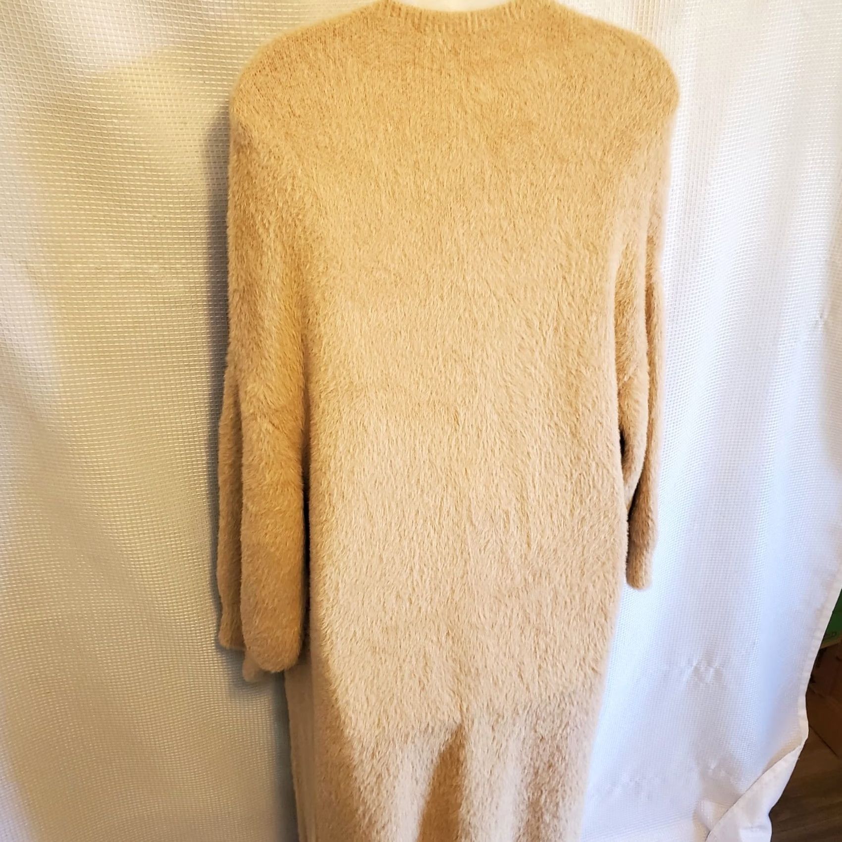Express Express Cardigan Womens XS Beige Tan Open Duster Fuzzy Knit Super Soft Maxi Size XS / US 0-2 / IT 36-38 - 7 Thumbnail