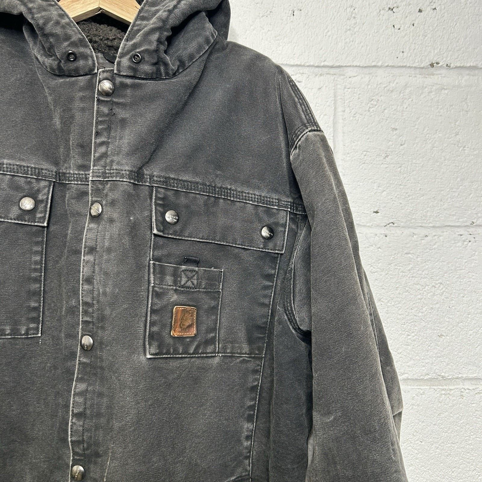 Carhartt Carhartt Sandstone Hooded Multi-Pocket Jacket “Black” J284 Size US L / EU 52-54 / 3 - 3 Thumbnail