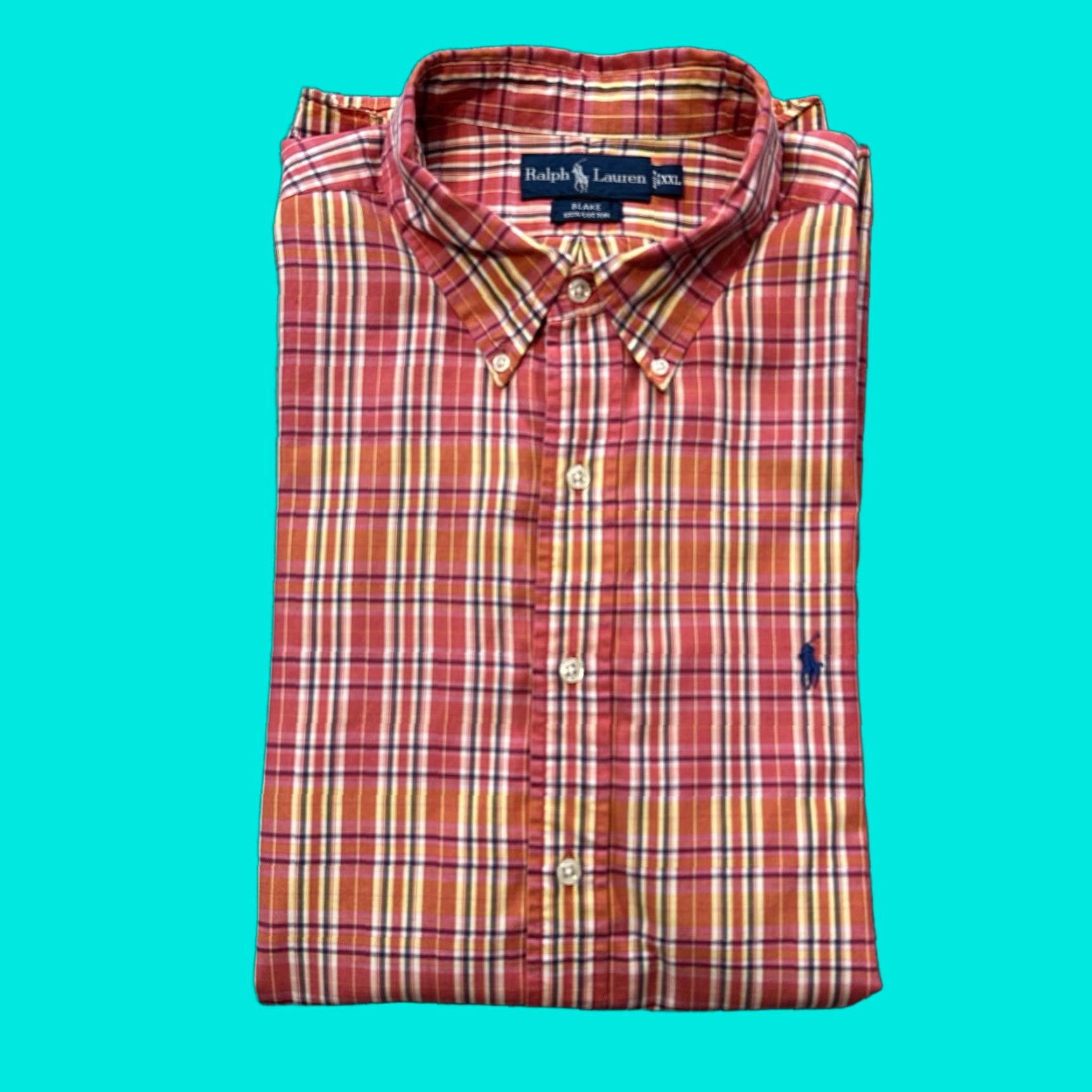 Polo Ralph Lauren Polo Ralph Lauren Shirt Mens 2XL Button-Up Plaid Red Yellow Long Sleeve Cotton Button-Down Classic Fit Size US XXL / EU 58 / 5 - 1 Thumbnail