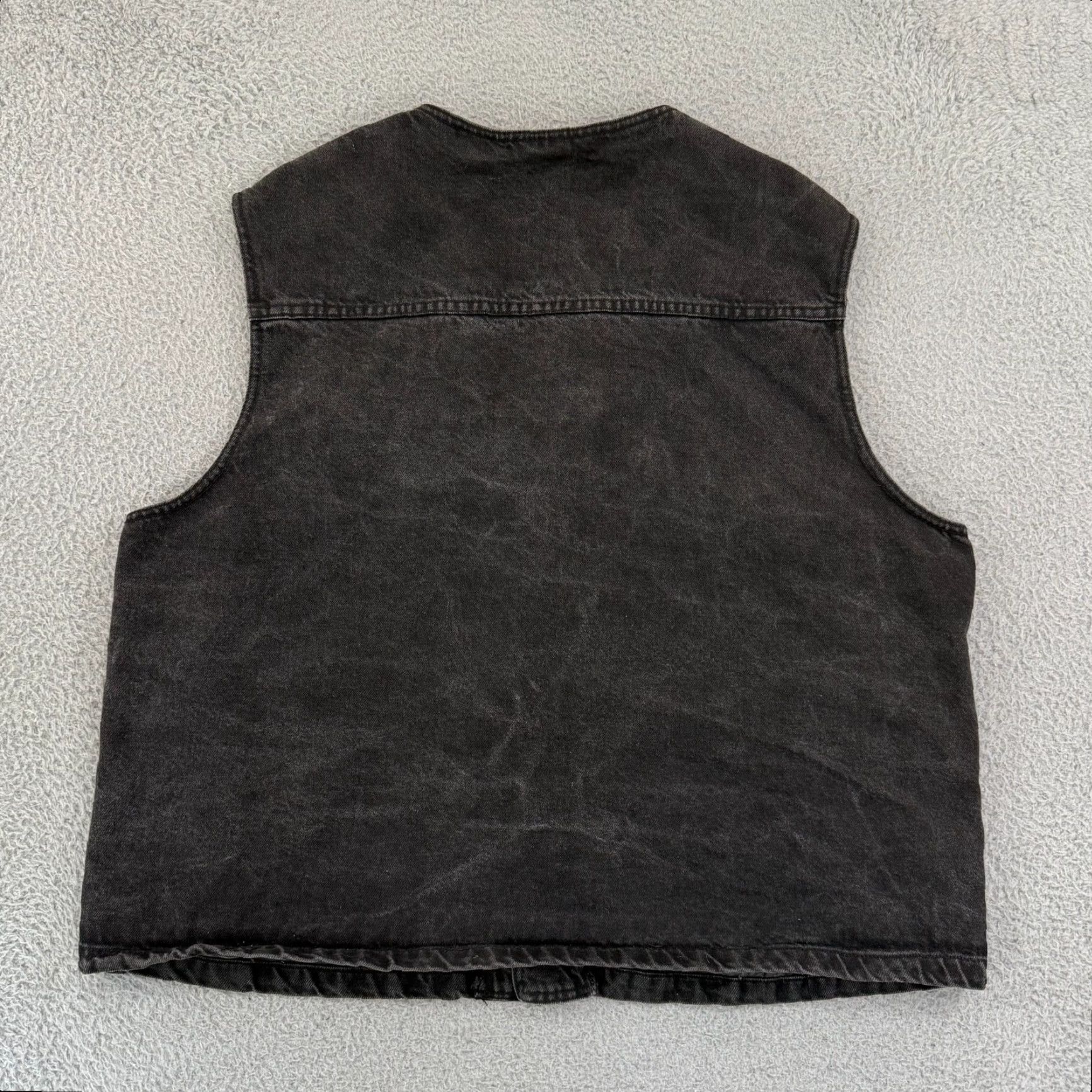 Karl Kani VINTAGE Karl Kani Vest Men XL Black Denim Pocket Button 90s Biker Motorcycle Size US XL / EU 56 / 4 - 6 Thumbnail