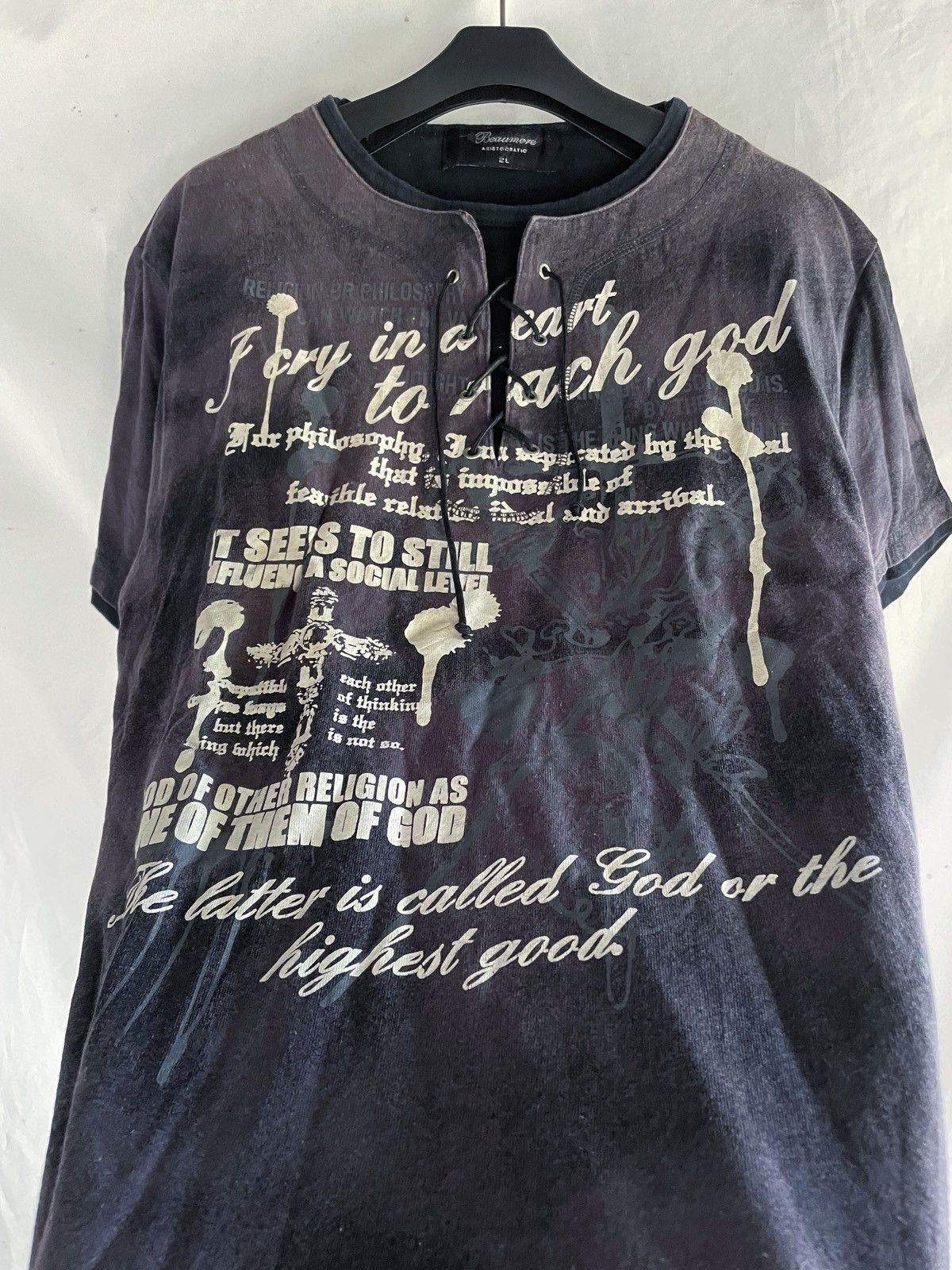 Japanese Brand JAPANESE BEAUMERE DOUBLE LAYER PUNK ARISTOCRATIC QUOTES TEE Size US L / EU 52-54 / 3 - 2 Thumbnail