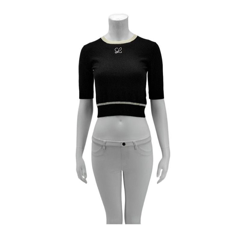 Loewe Loewe Black Wool Cropped Sweater for Women 0089 Size M / US 6-8 / IT 42-44 - 1 Thumbnail