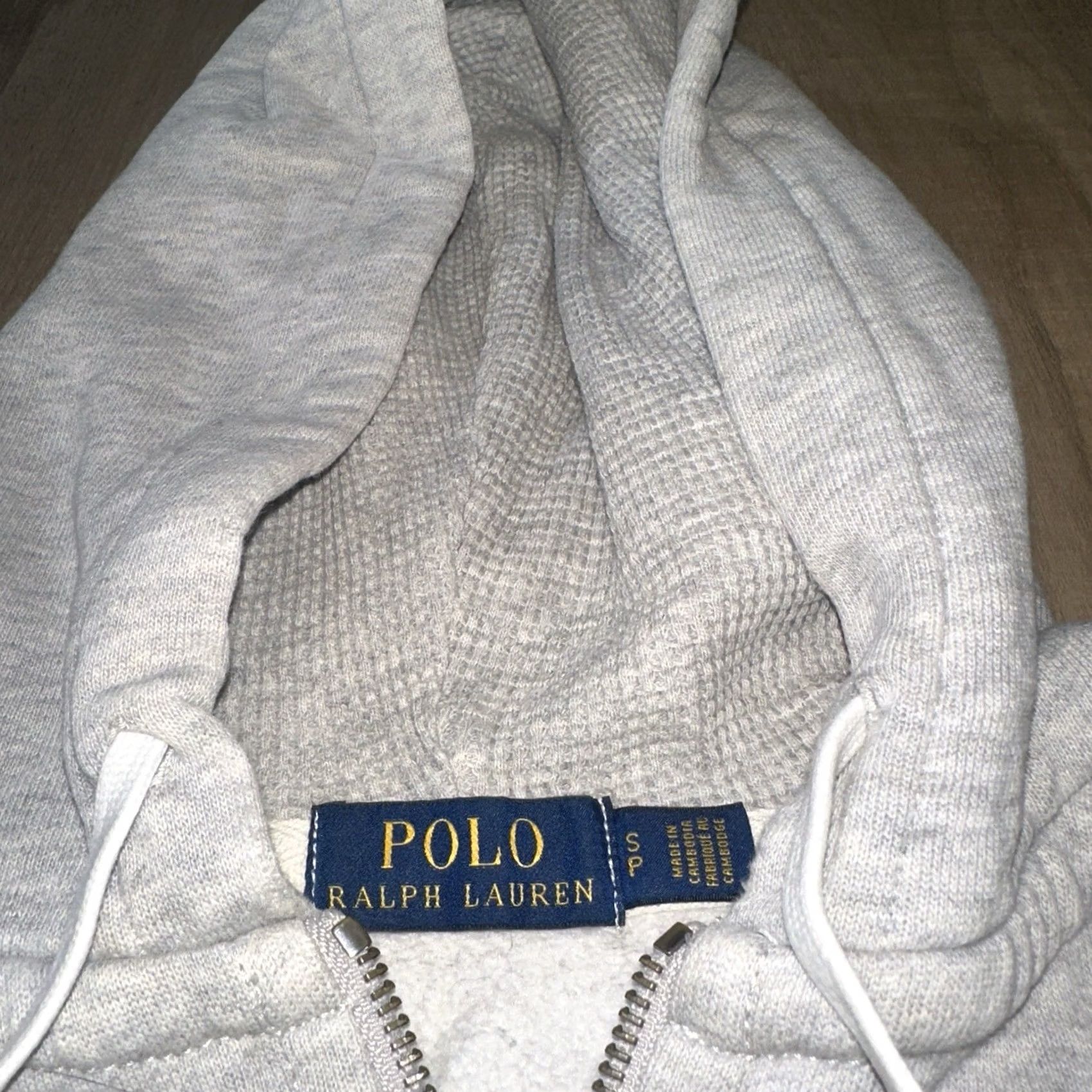 Polo Ralph Lauren VINTAGE Polo Ralph Lauren Hoodie Mens Small Full Zip Waffle Thermal Lined Pony Gray Size US S / EU 44-46 / 1 - 4 Thumbnail
