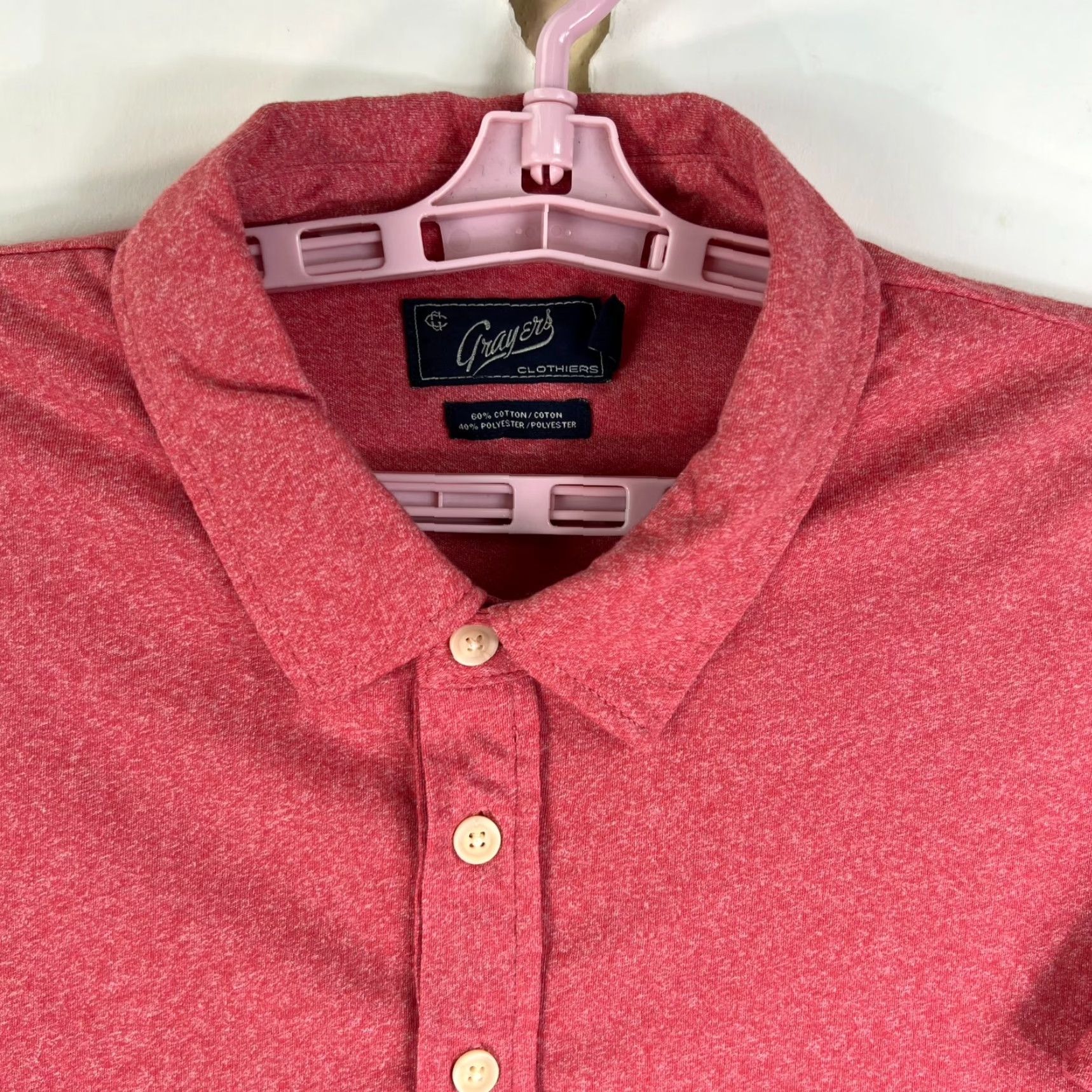 Grayers Grayers Golf Polo Shirt Mens L Coral Heather Shirt Adult Large Orange Heather 90s? Size US L / EU 52-54 / 3 - 2 Thumbnail