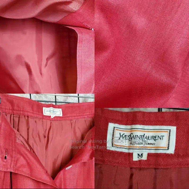 Other YSL Red Linen Midi Skirt for Summer . Size 29" - 6 Thumbnail
