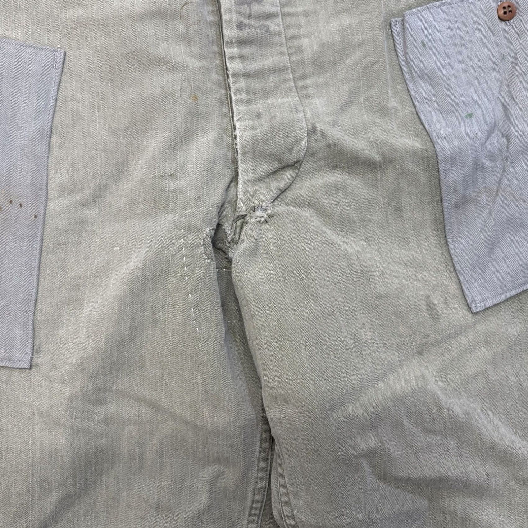 Vintage HBT Cotton Pants Men’s 30x30 Us Army Vintage 40s Military Modified Repaired Cargo Pants Green 30 Inseam 30 Size US 30 / EU 46 - 6 Thumbnail