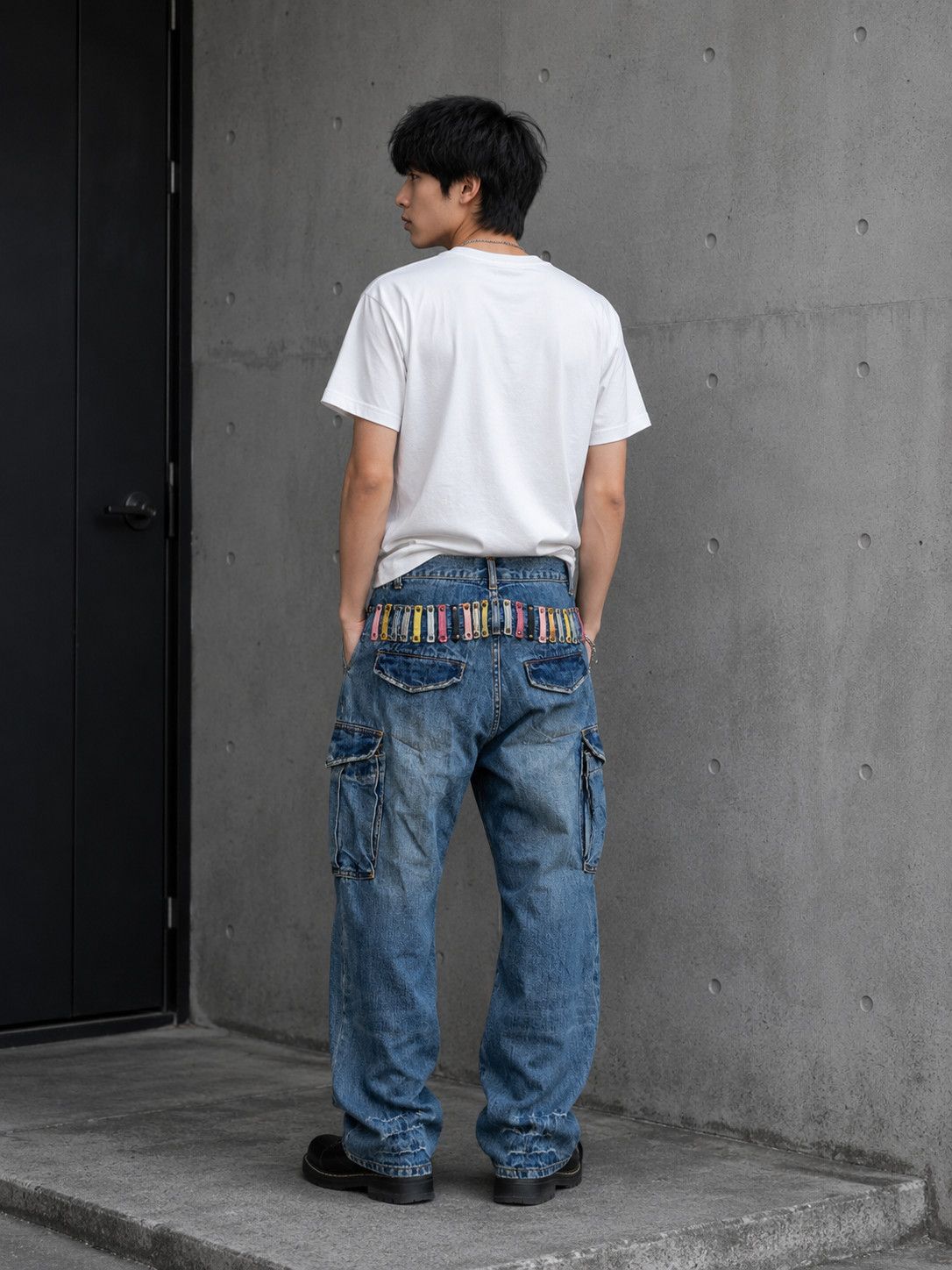 Japanese Brand Carisco Luscious Double Waist Denim Cargo Pant Size US 34 / EU 50 - 2 Thumbnail