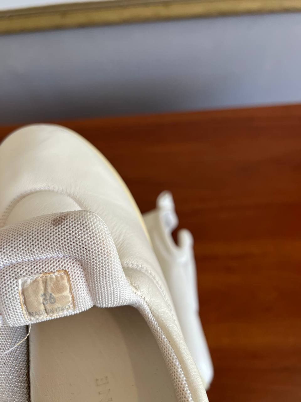 Celine CELINE BY PHOEBE PHILO WHITE LEATHER SNEAKERS SLIP-ON SZ 36 Size US 6 / IT 36 - 14 Thumbnail