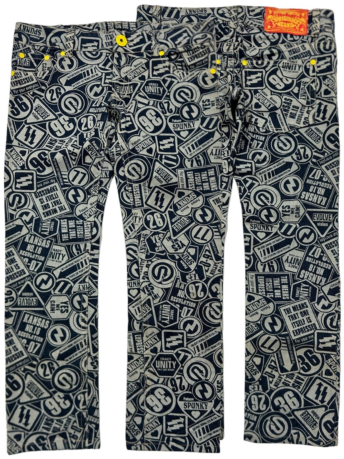 Designer × Japanese Brand Vintage Original Jeans Printed AOP Hysteric Inspired Size US 33 - 1 Thumbnail