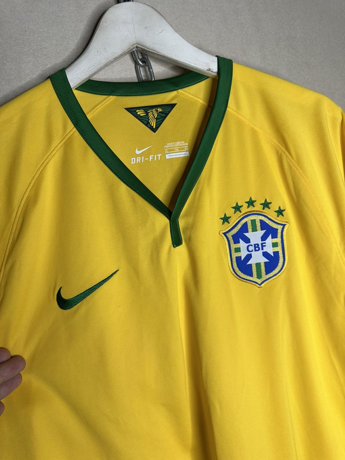 Nike Vintage Nike Brazil 2014 Soccer Football Jersey Shirt Size US XL / EU 56 / 4 - 3 Thumbnail