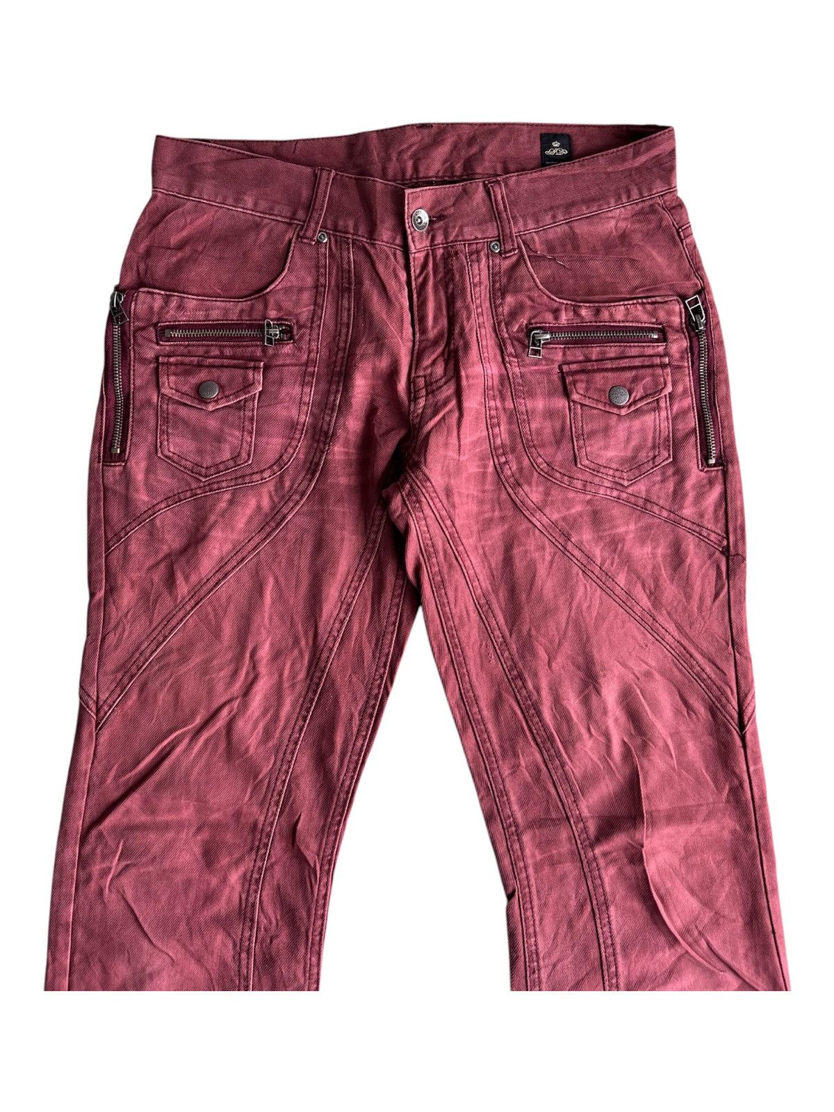 BUFFALO BOBS Y2K Semantic Design 🇯🇵 Spiral Cut Flare Hem Boot Cut Jeans Size US 33 - 5 Thumbnail