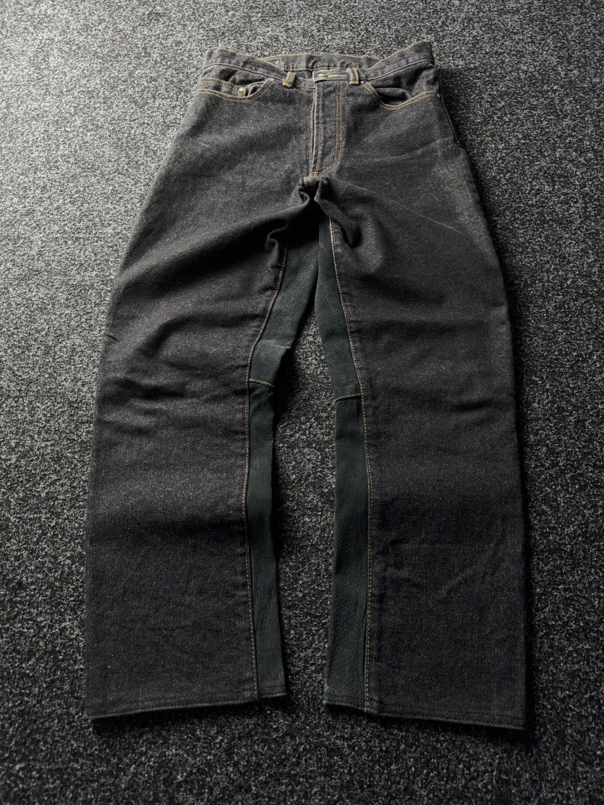 Cowboy Equipment Western Cowgirl 90s USA Retro Denim / Leather pants Y2K Size 30" / US 8 / IT 44 - 1 Thumbnail