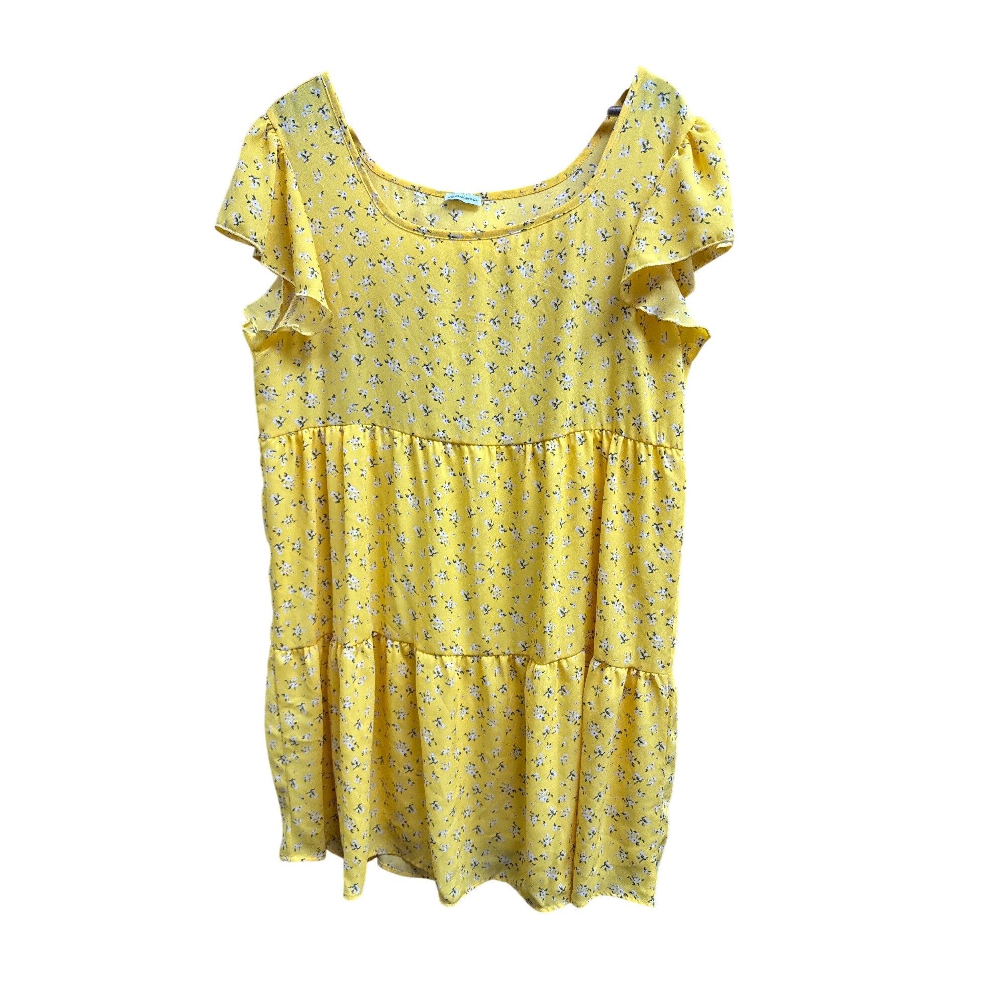 Other Yellow Floral Ruffle Sleeve Sundress - XL Women's Summer Cas Size XL / US 12-14 / IT 48-50 - 2 Thumbnail