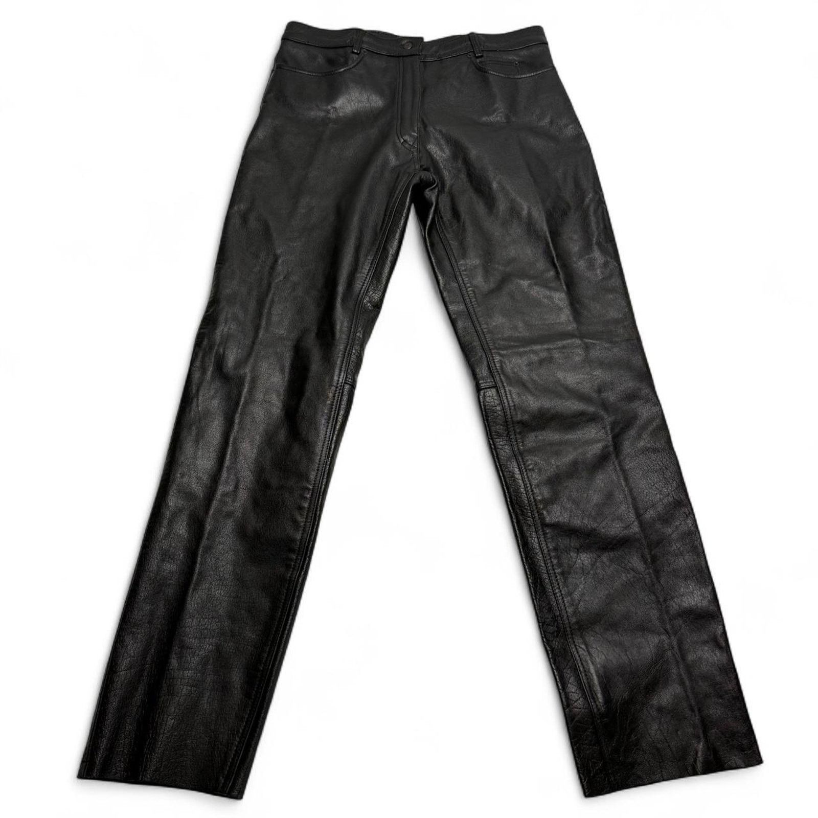 Element Xelement Black Genuine Leather Motorcycle Pants Womens 12 Size 34" / US 12 / IT 48 - 1 Thumbnail