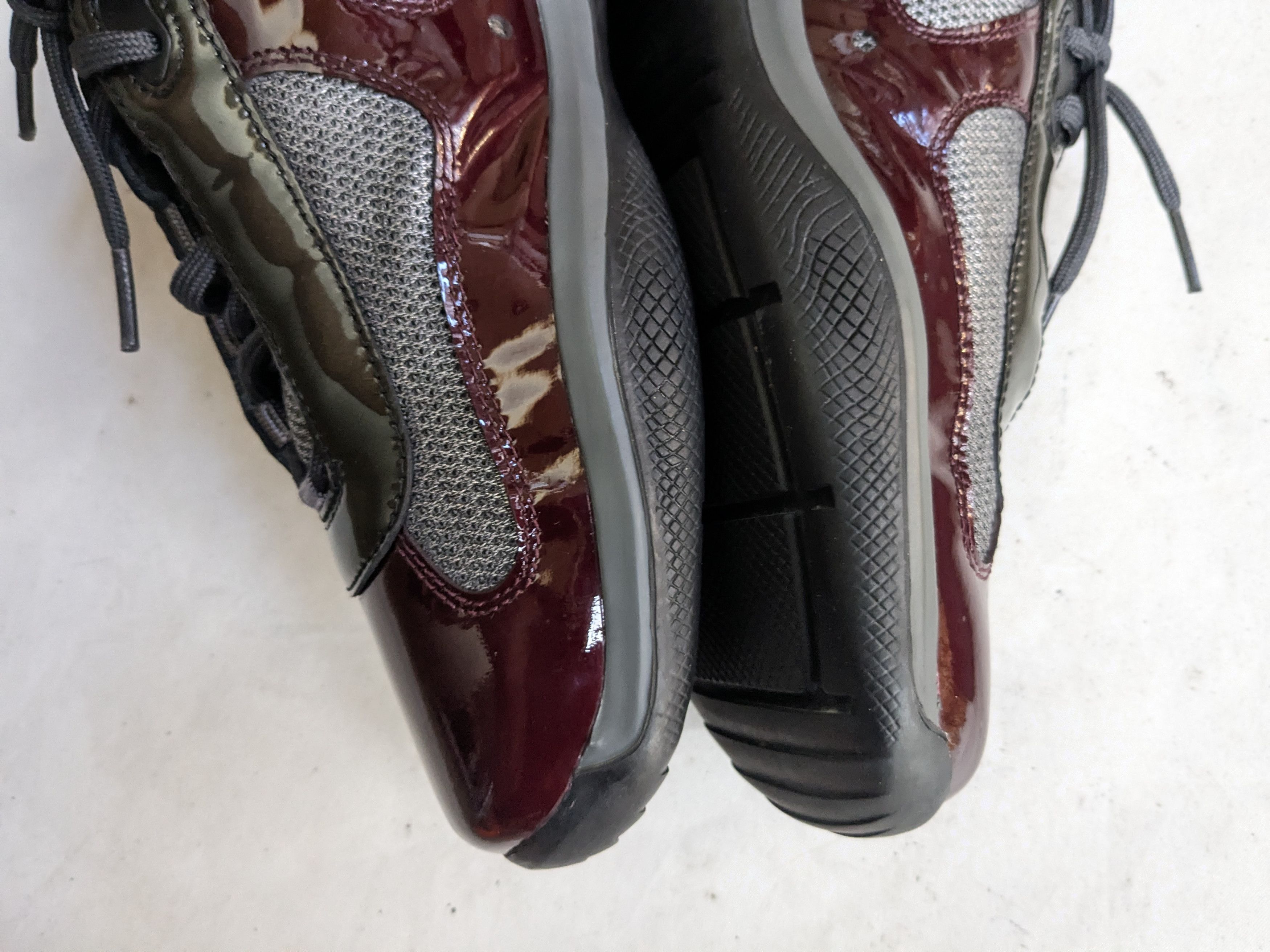 Prada Prada America's Cup Burgundy Patent Leather 9 Low Tops Size US 9 / EU 42 - 10 Thumbnail