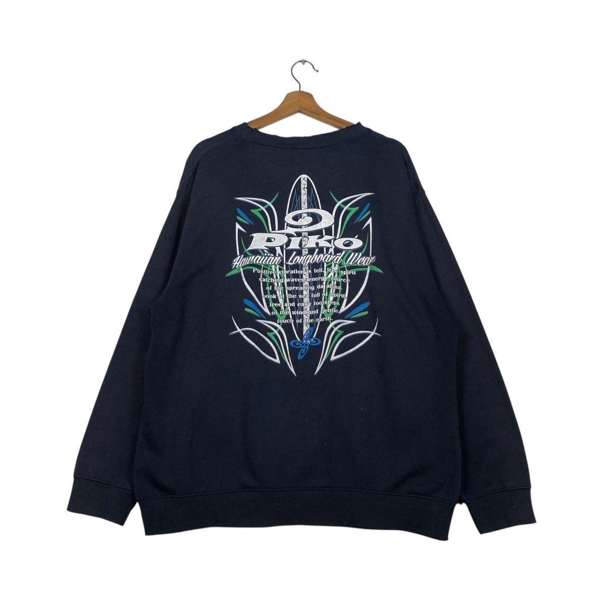 Japanese Brand 90s Piko Hawaiian Surf Crewneck — Coastal Graphic, Oversized Size US L / EU 52-54 / 3 - 9 Thumbnail
